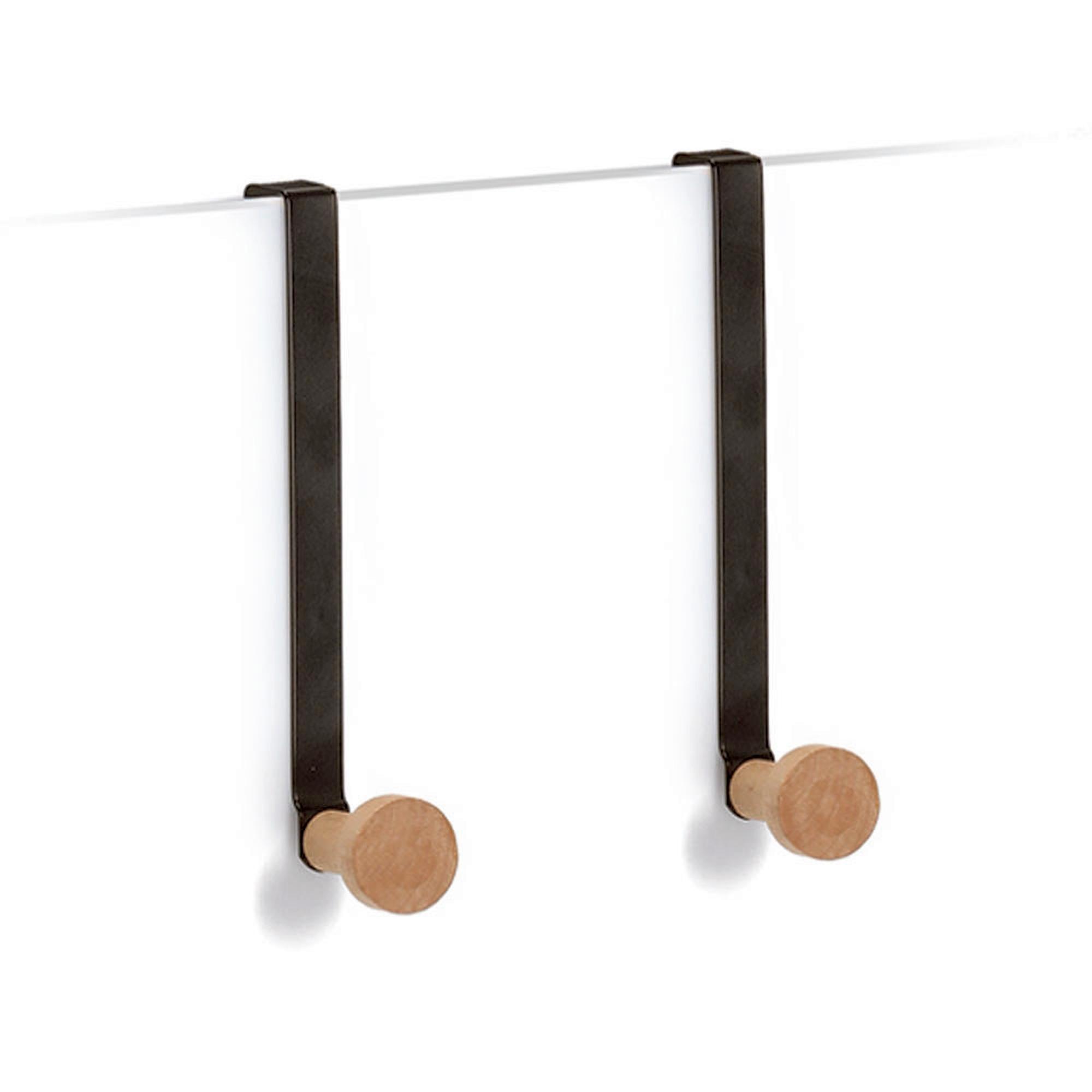 Zeller Türhänger-Set 2-telig Metall Holz schwarz 13835