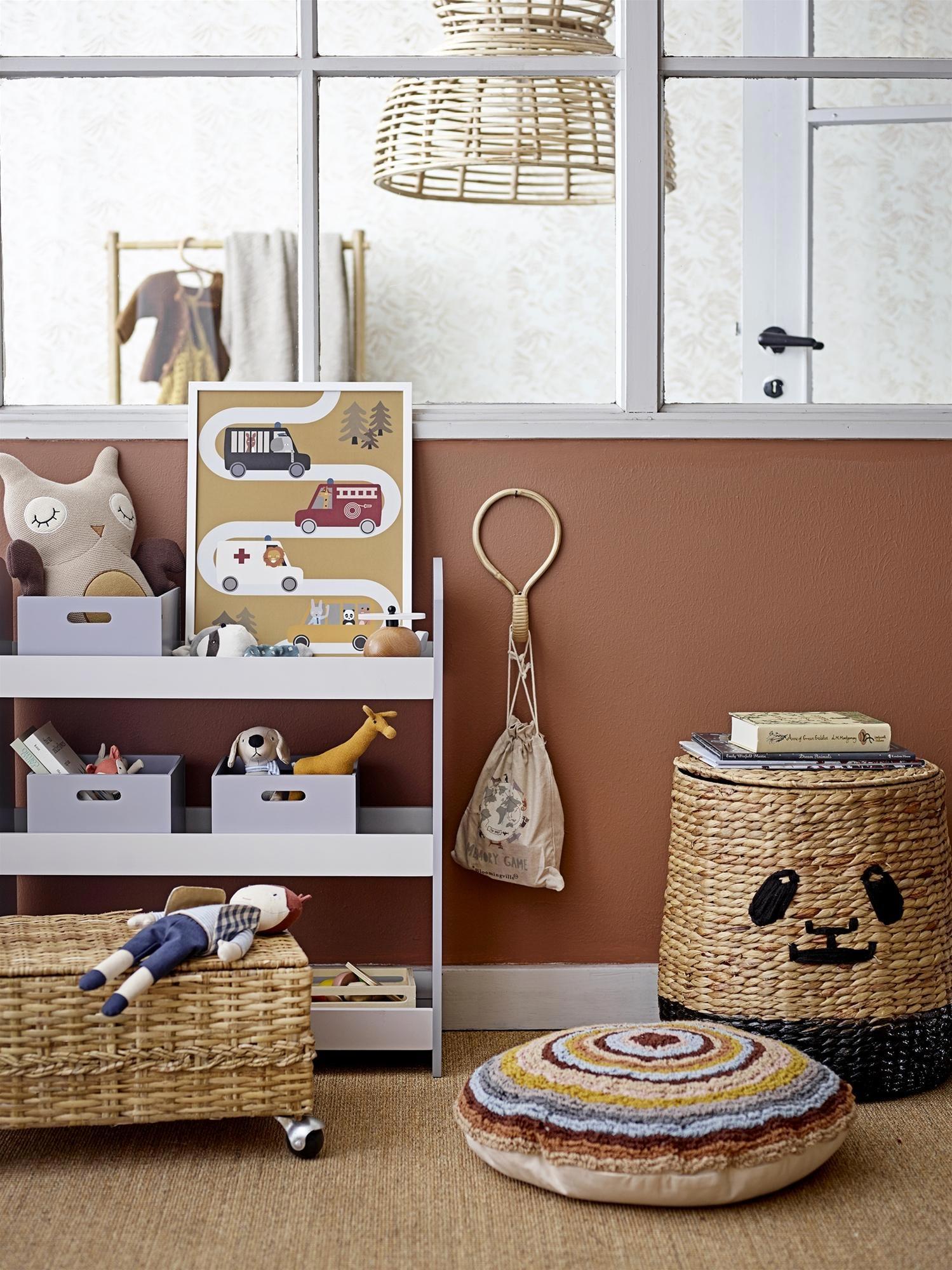 Bloomingville Aufbewahrungskorb Panda Korb mit Deckel Wasserhyazinthe