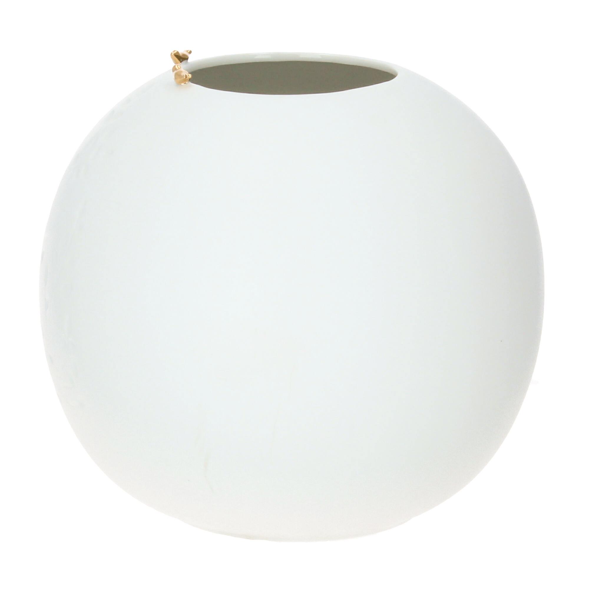 räder Zuhause Porzellangeschichten Vase Ast Vogel gold H 22 cm D 25 cm