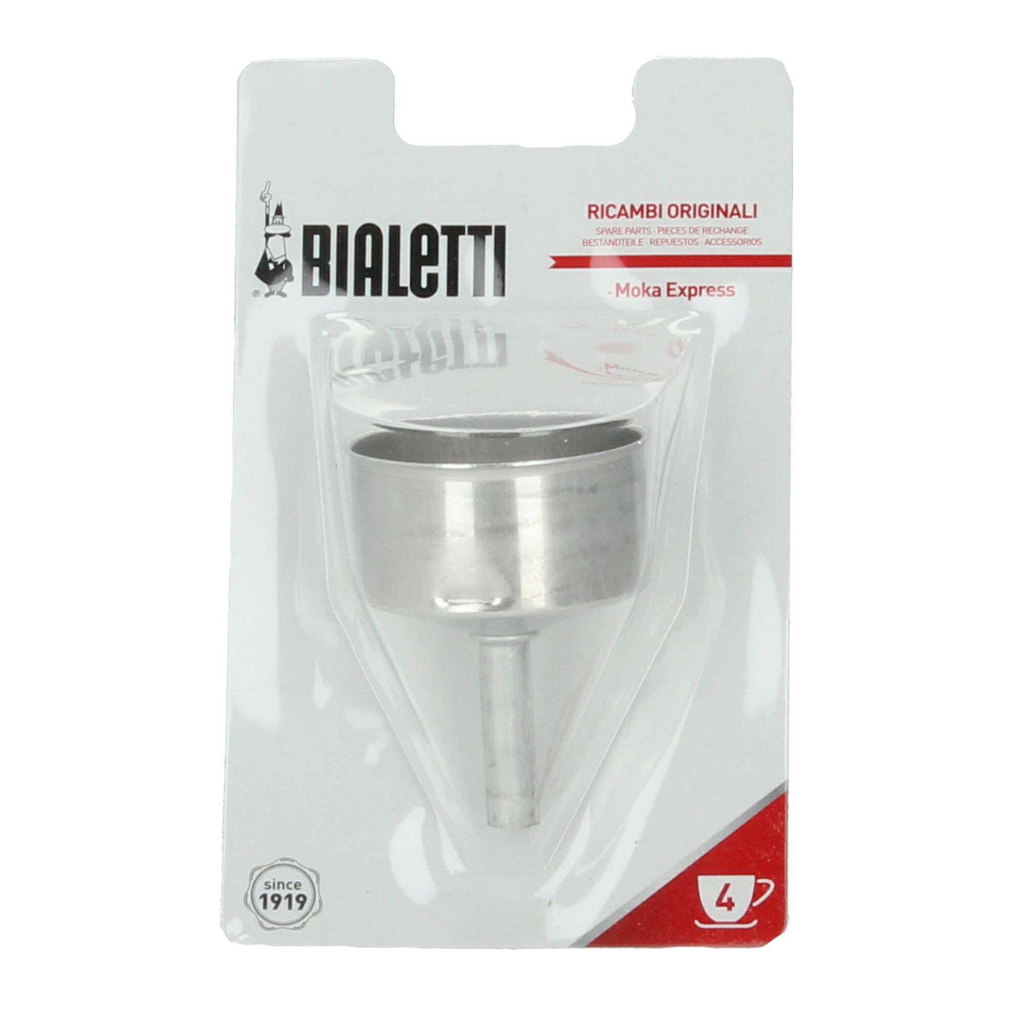 Bialetti Ersatzteil Trichter Aluminium für Espressokocher Moka Express 4 Tassen