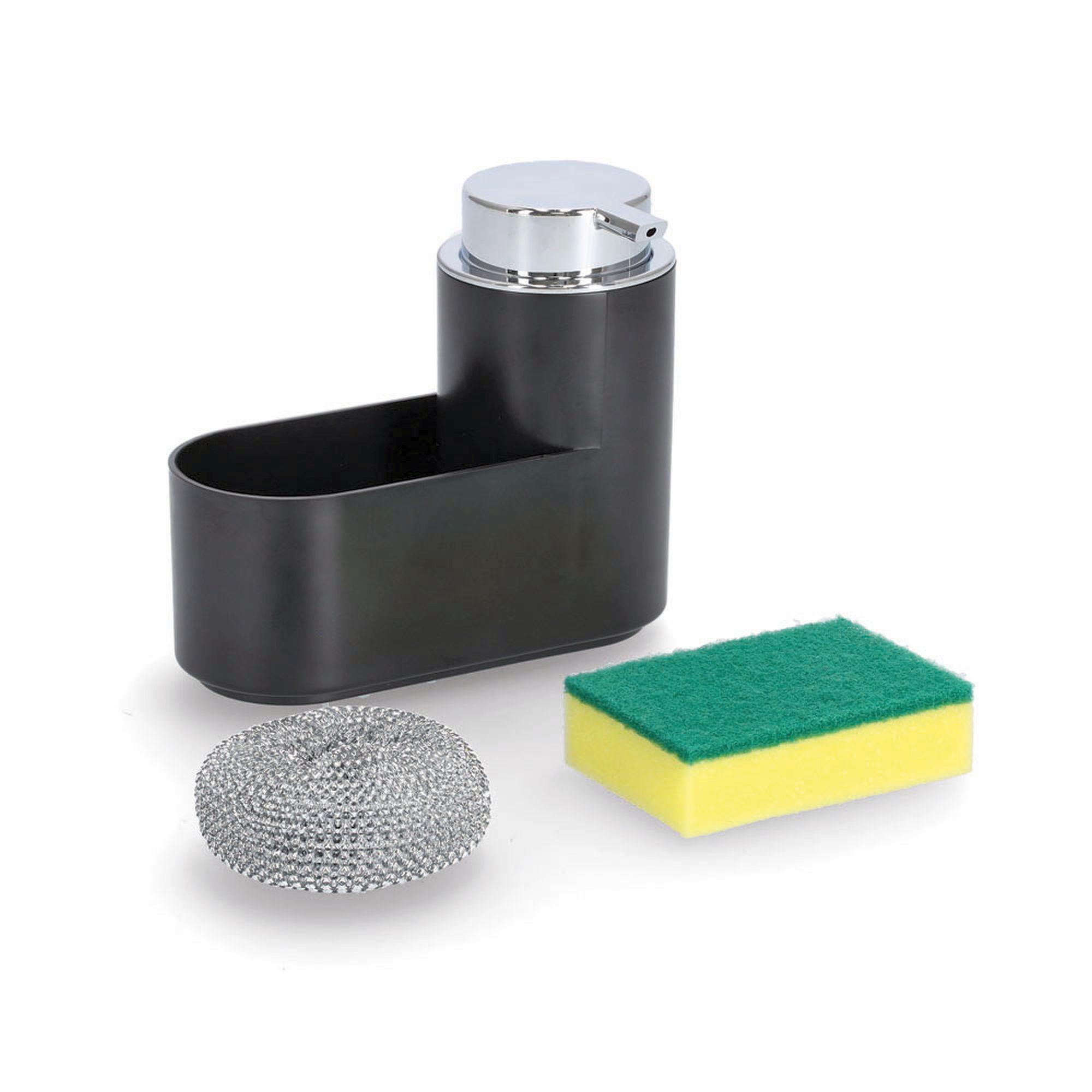 Zeller Seifenspender-Set 3-teilig Kunststoff schwarz 14752 Zeller Seifenspender-Set 3-teilig Kunststoff schwarz 14752
