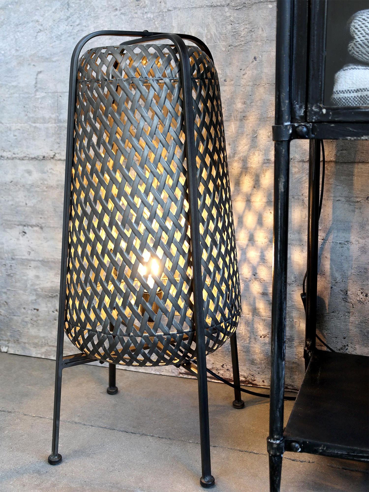 Chic Antique Lampe mit Flechtmuster 67 cm antique kohle