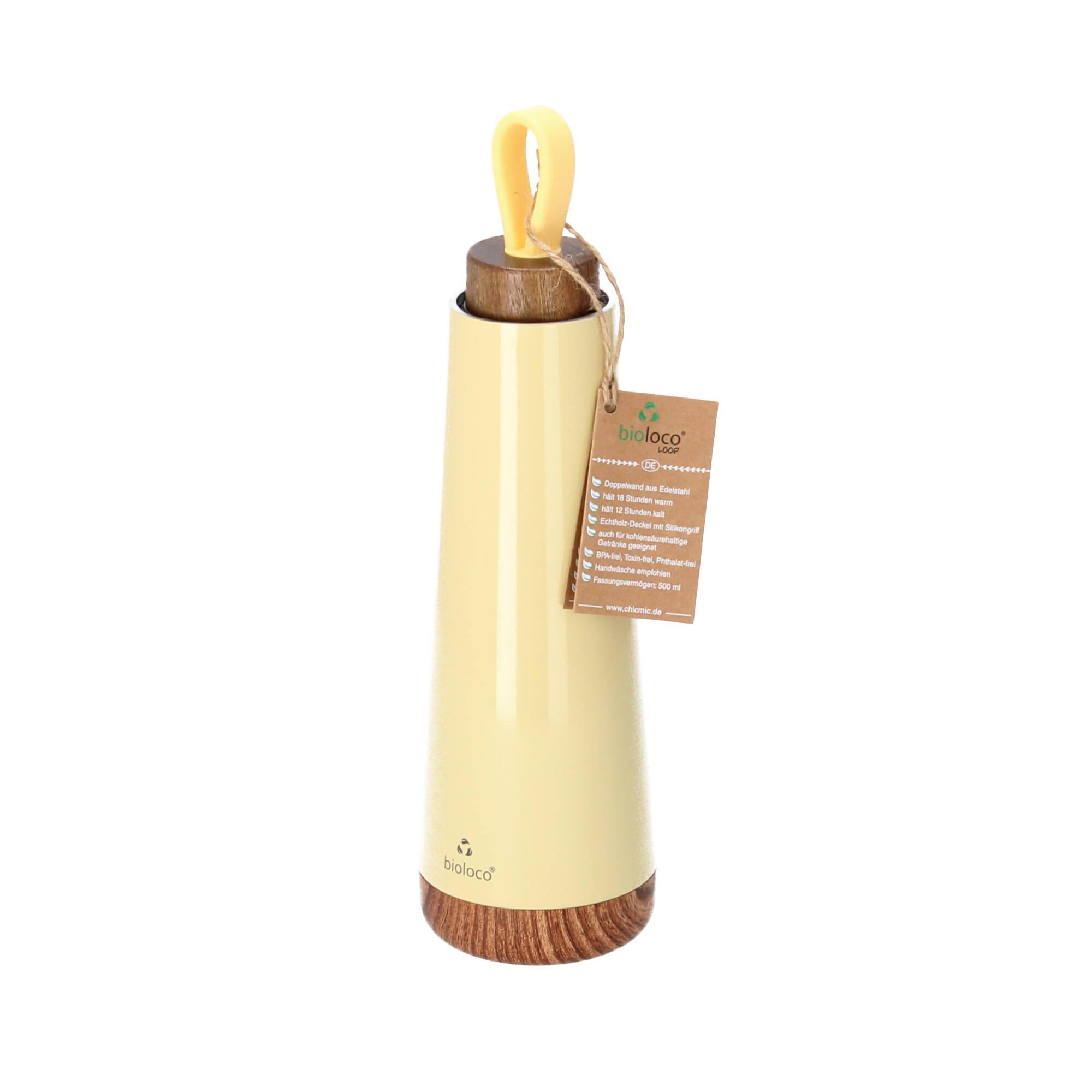 chic.mic bioloco loop Isolierflasche Thermosflasche pastellgelb chic.mic bioloco loop Isolierflasche Thermosflasche pastellgelb