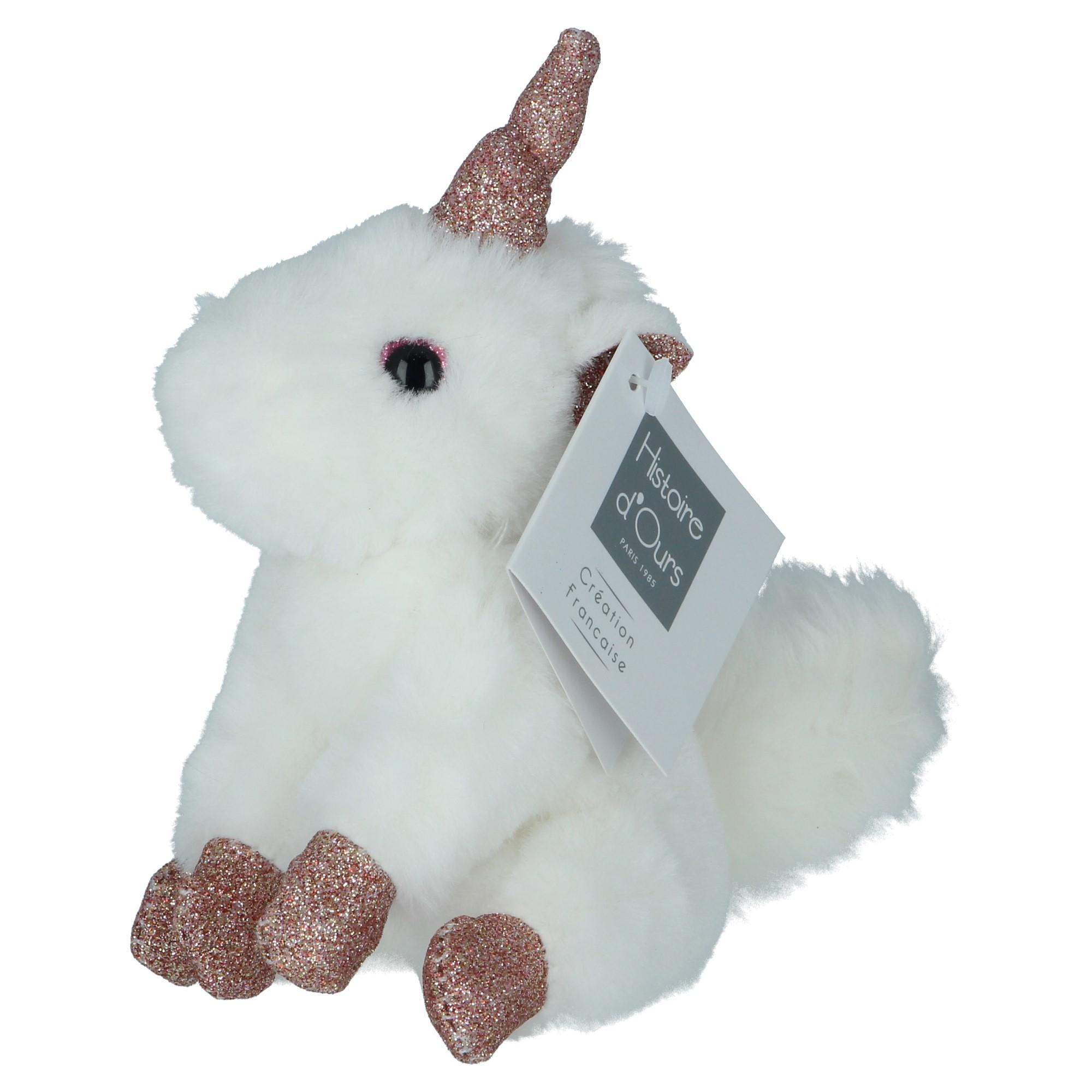 Histoire d'Ours Schlüsselanhänger Einhorn weiß Glitzer