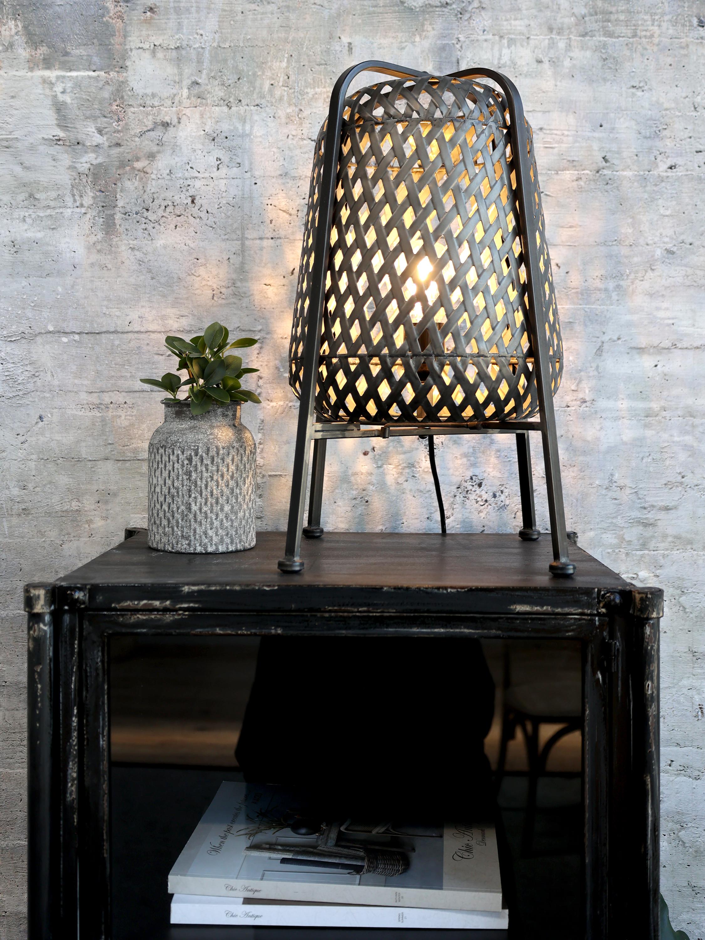Chic Antique Lampe mit Flechtmuster 44,5 cm antique kohle Chic Antique Lampe mit Flechtmuster 44,5 cm antique kohle