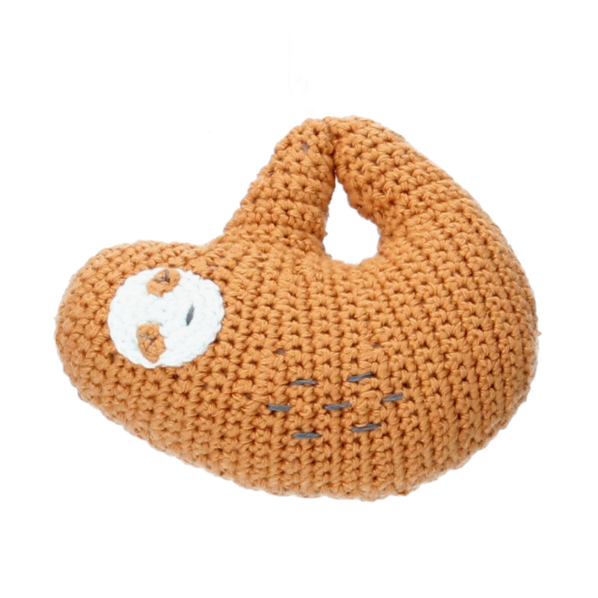 Sebra Baby Spielzeug Rassel gehäkelt Lacey das Faultier tawny brown