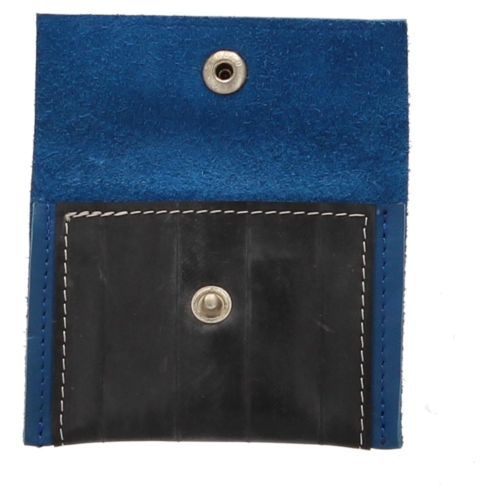 Stef Fauser Geldinger Leder Blau 10 x 7cm Portemonnaie Geldbeutel