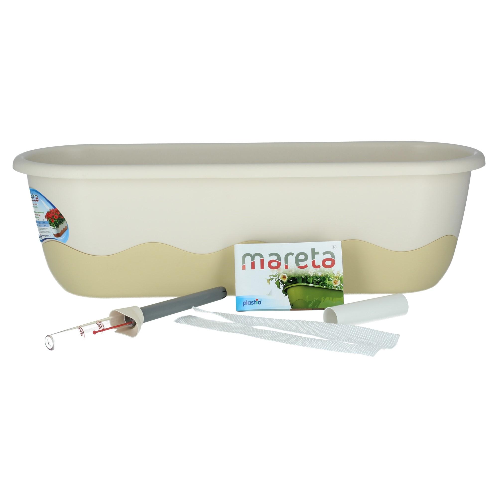 Plastia Blumenkasten Mareta 60cm elfenbein Wasserspeicher Plastia Blumenkasten Mareta 60cm elfenbein Wasserspeicher