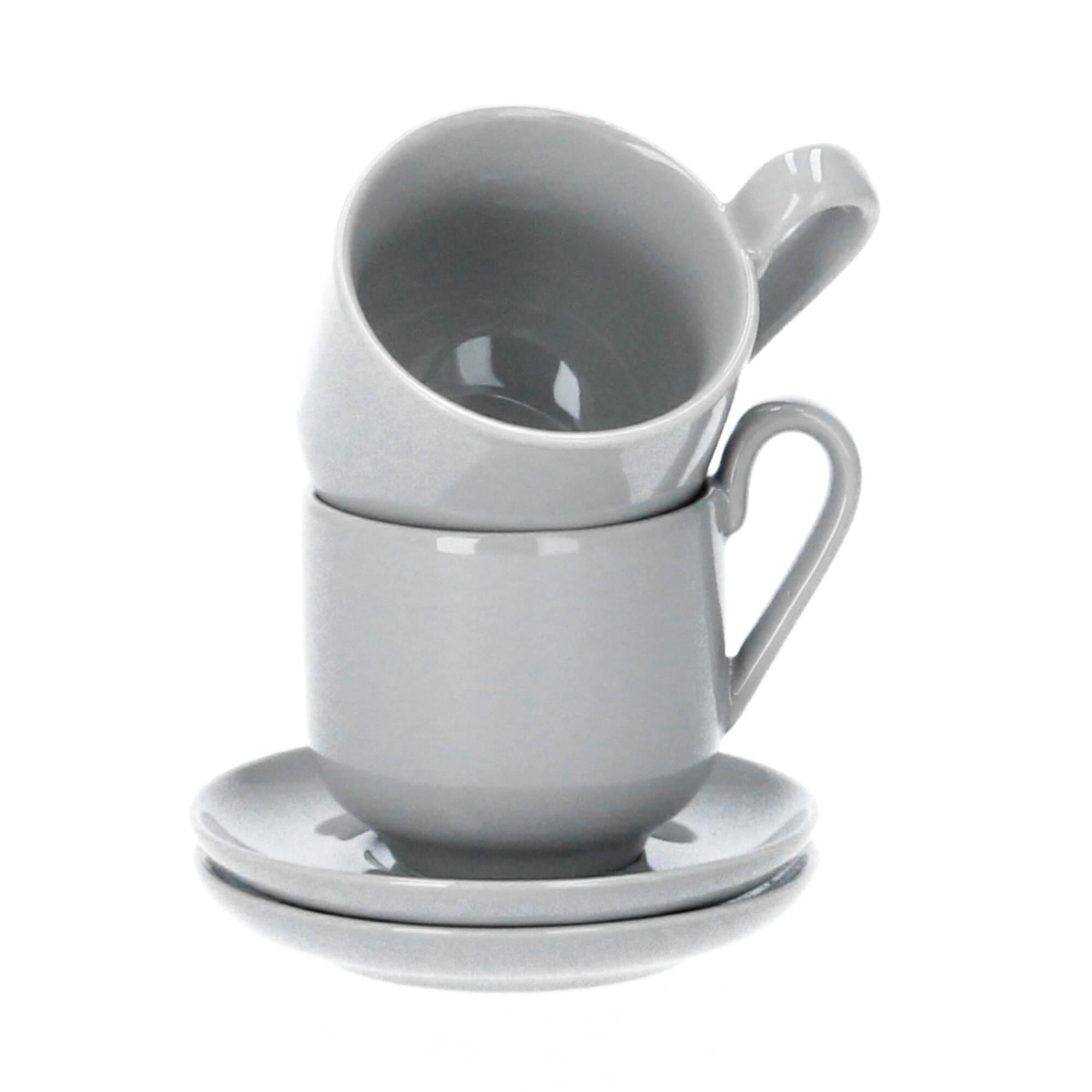 blomus RO 2 Espressotassen mit Untertasse 80 ml Porzellan mourning dove