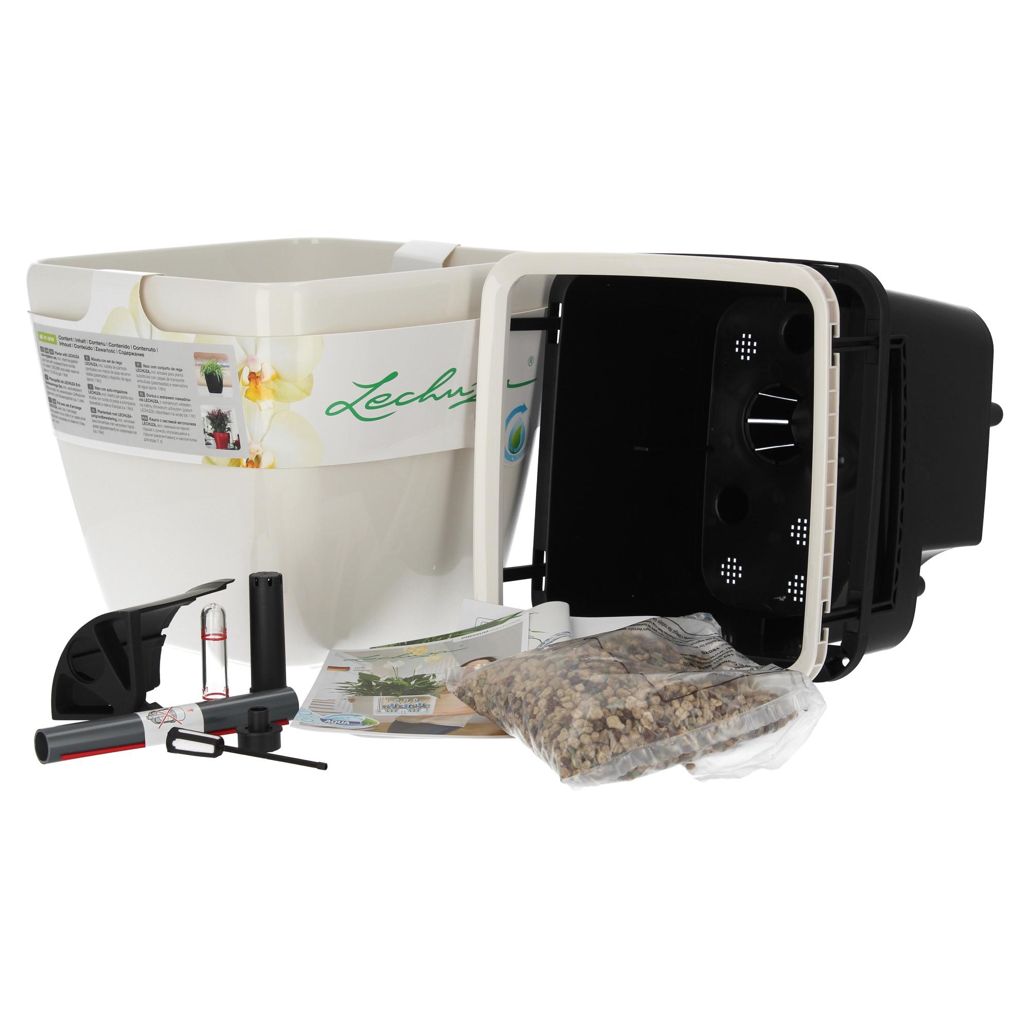 Lechuza Blumentopf groß Quadro LS 35 weiß hochglanz