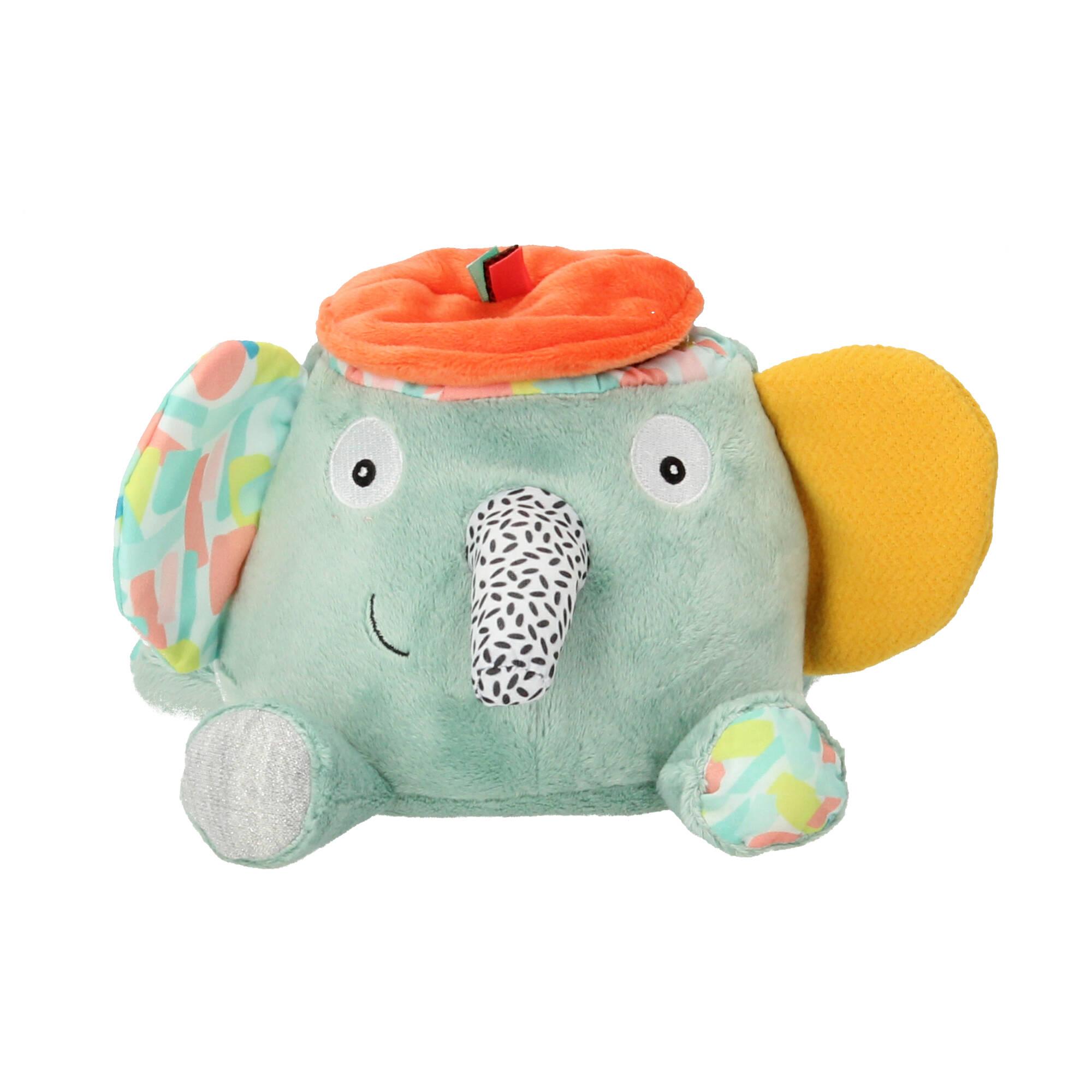 Ebulobo Activity Spielzeug Ziggy Elefant mit 3 Spielfiguren Giraffe Elefant Vogel 