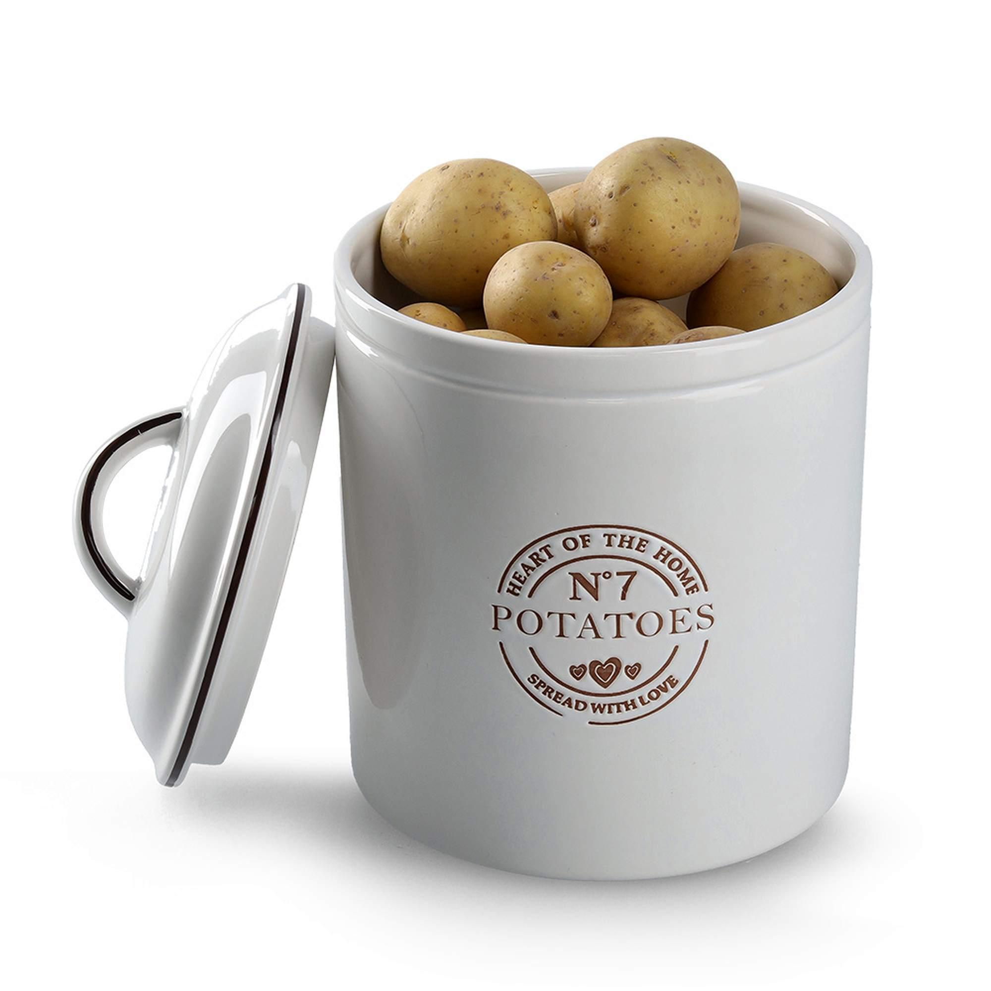 Zeller Present Vorratsdose Potatoes Keramik weiß 19364