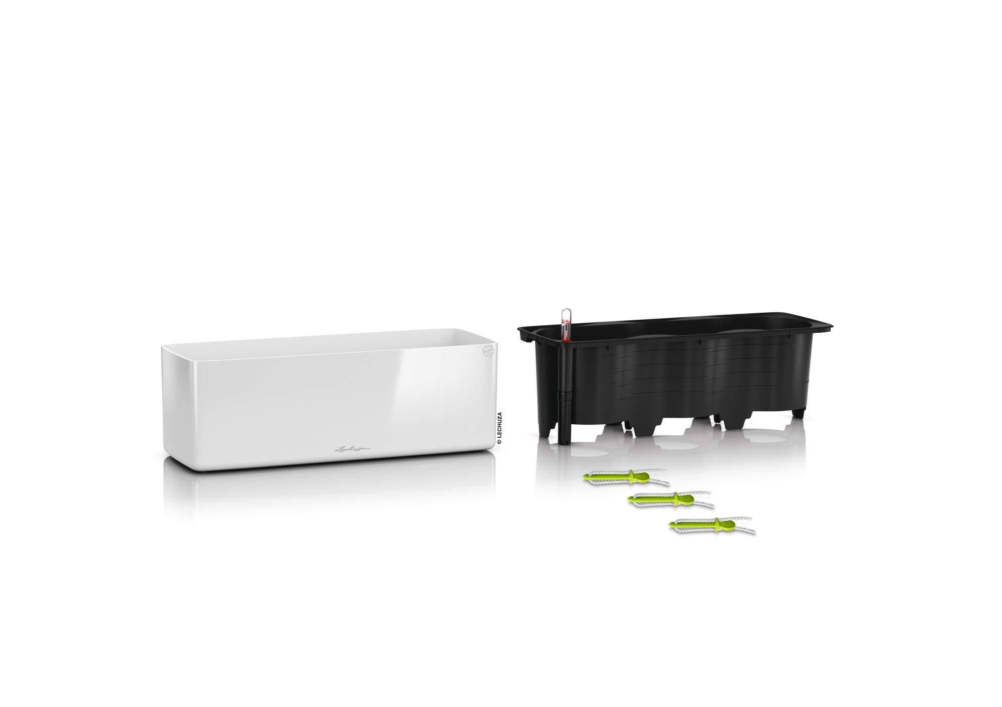 Lechuza Blumenkasten Cube Glossy Triple Weiss highgloss Lechuza Blumenkasten Cube Glossy Triple Weiss highgloss