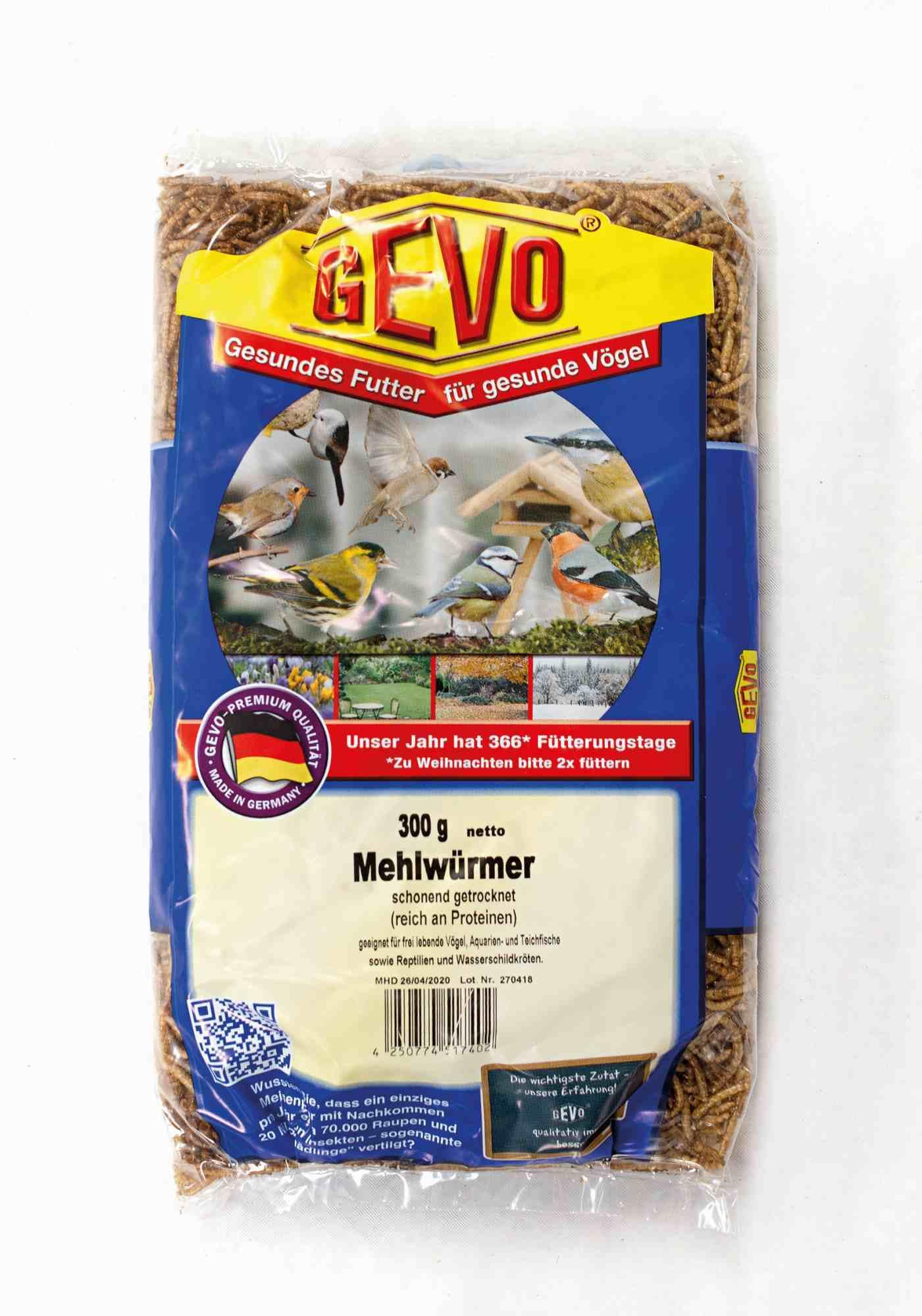 GEVO Vogelfutter Mehlwürmer getrocknet 300g - 900352