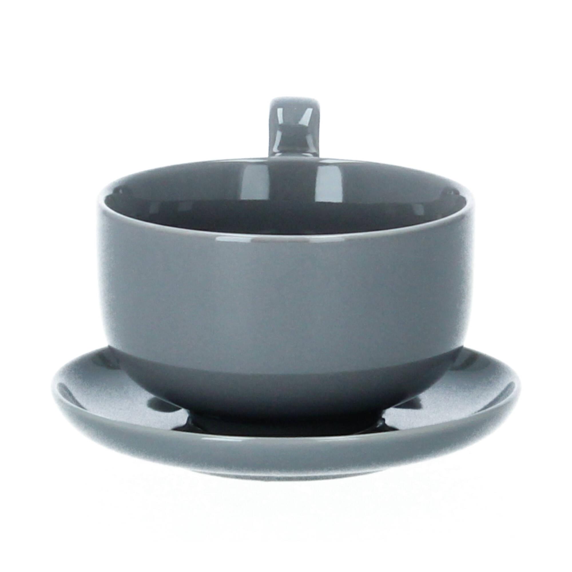 blomus RO 2 Teetassen mit Untertasse 230 ml Porzellan sharkskin