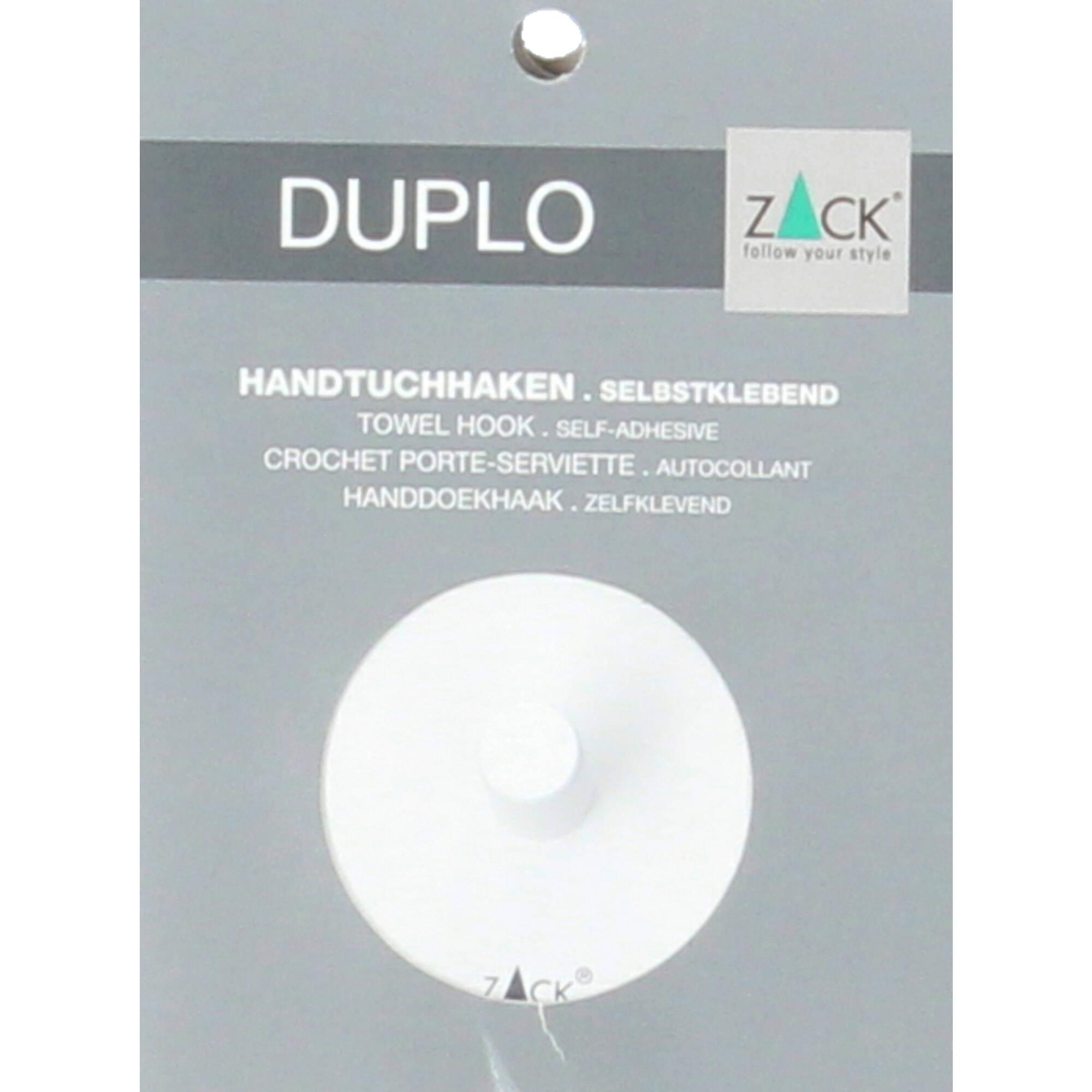Zack PECO Handtuchhaken 2er Set rund 4,5 cm weiß