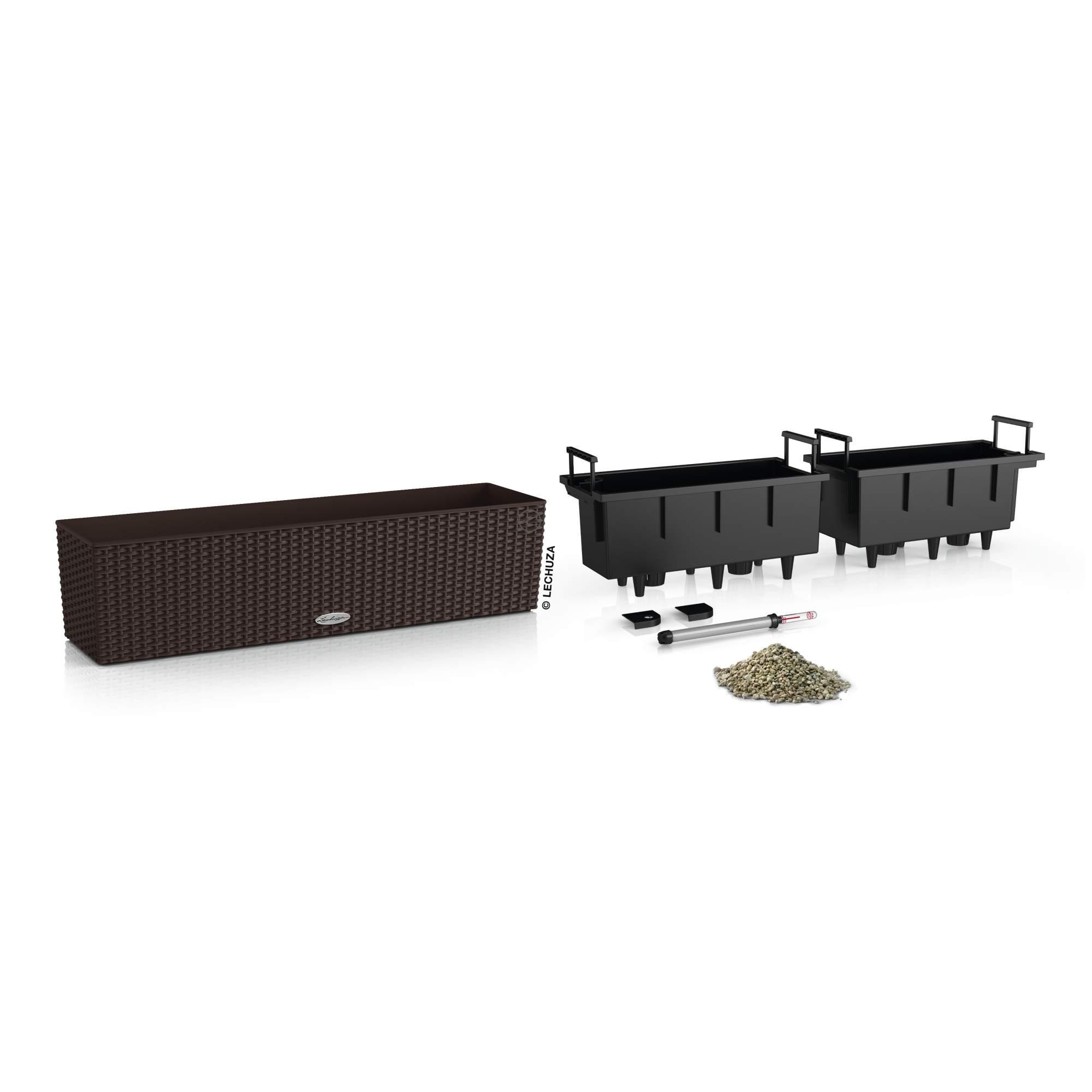 Lechuza Blumenkasten Balconera Cottage 80 mokka braun