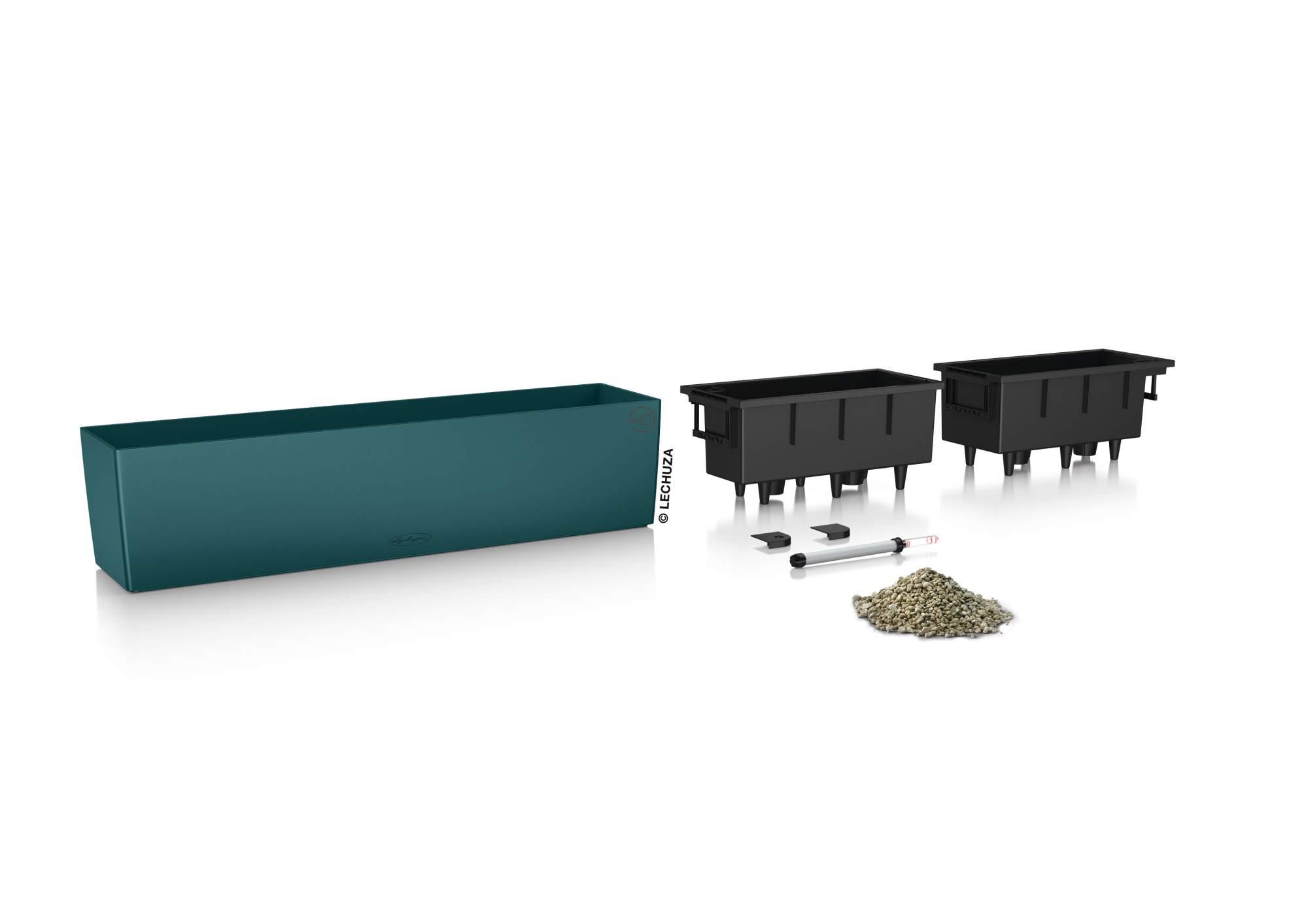 Lechuza Blumenkasten Balconera Color 80 Petrolblau