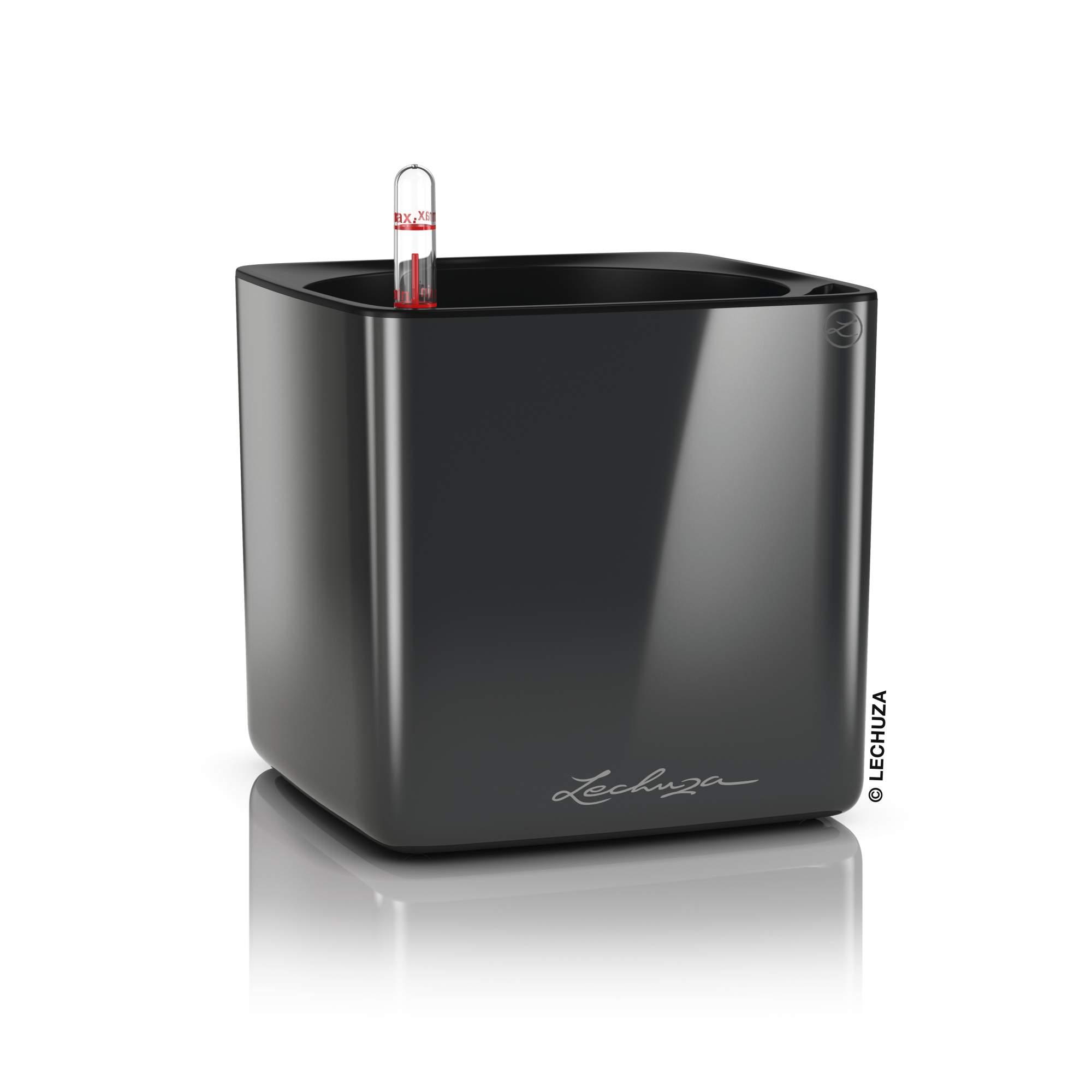 Lechuza Blumentopf klein Cube Glossy 16 Anthrazit highgloss Lechuza Blumentopf klein Cube Glossy 16 Anthrazit highgloss