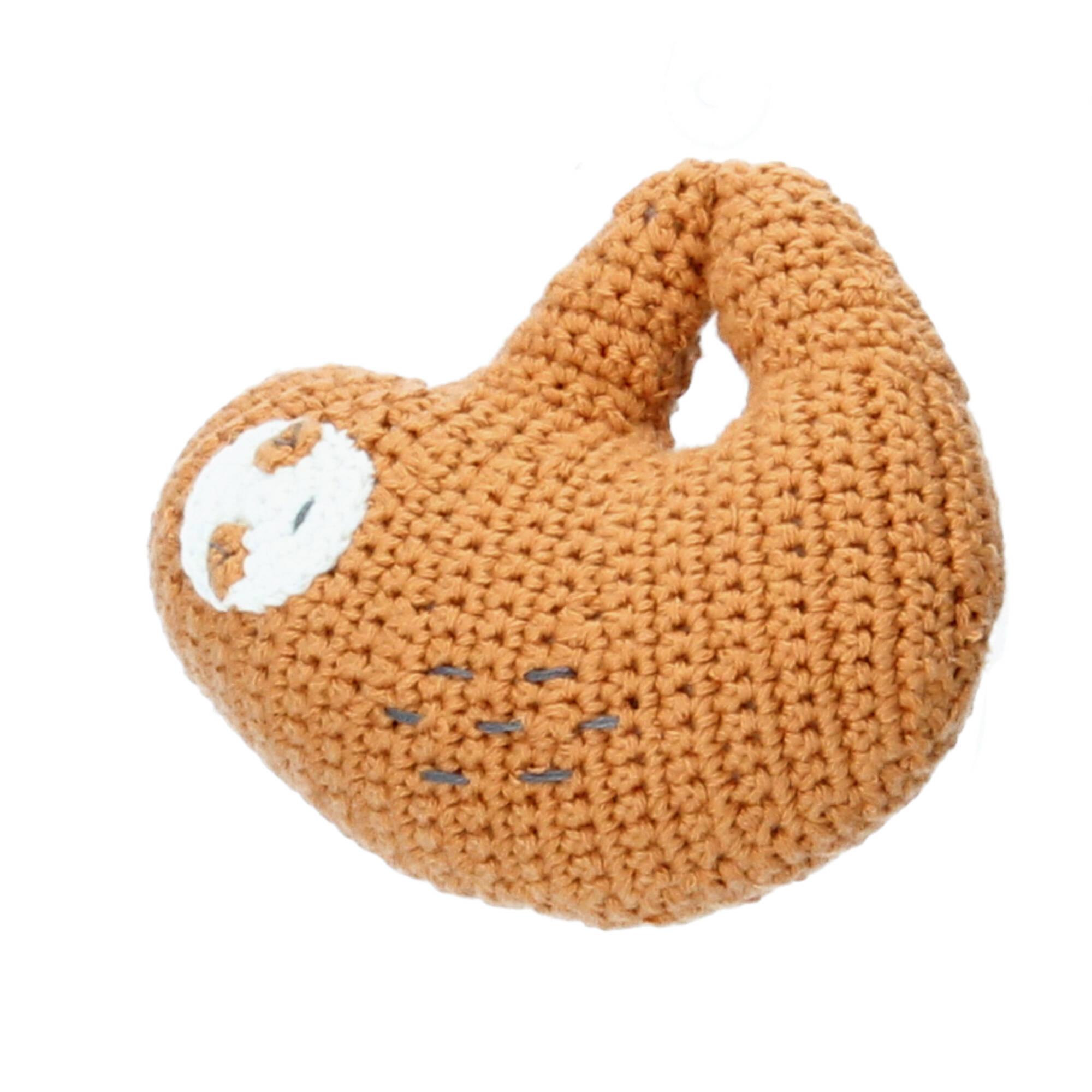 Sebra Baby Spielzeug Rassel gehäkelt Lacey das Faultier tawny brown