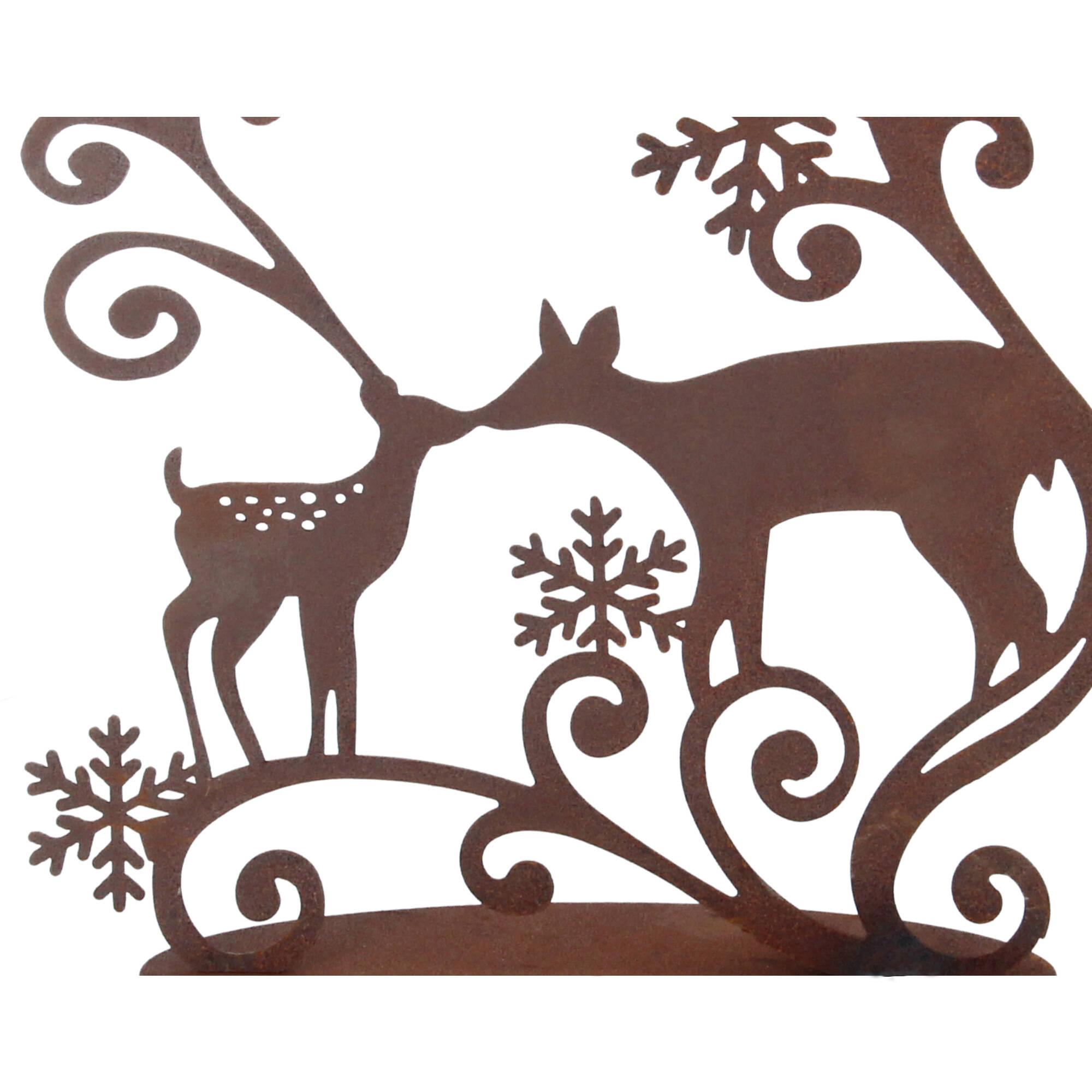 Ferrum Edelrost Kerzenhalter Teelichthalter Rehe 26x24 cm Ferrum Edelrost Kerzenhalter Teelichthalter Rehe 26x24 cm