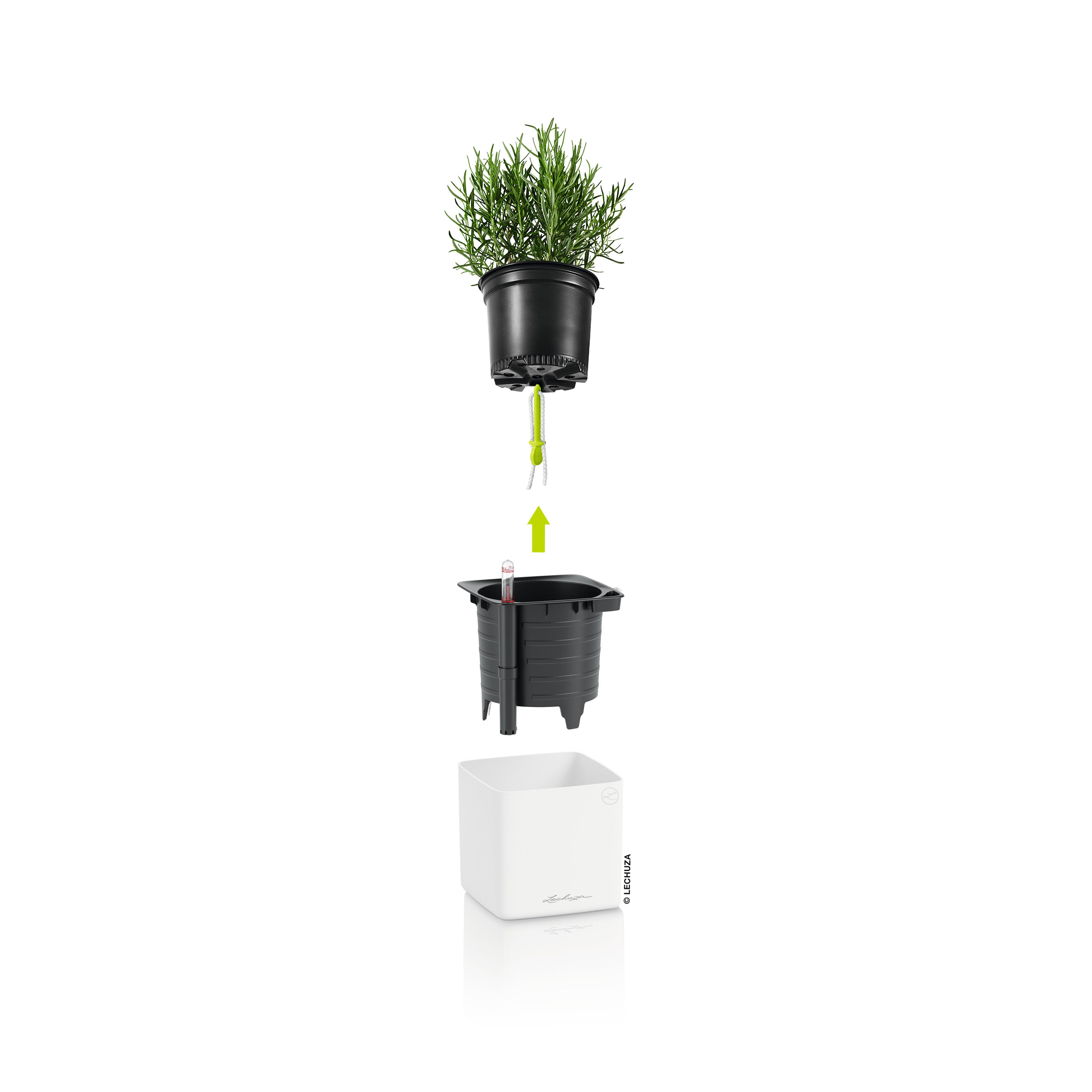 Lechuza Blumentopf klein Cube Premium 14 weiß matt 13500