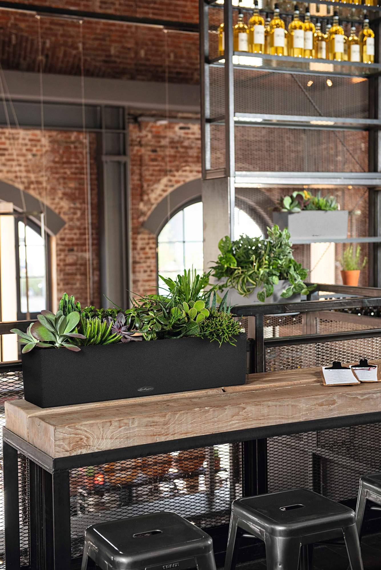 Lechuza Blumenkasten Balconera Stone 80 graphitschwarz