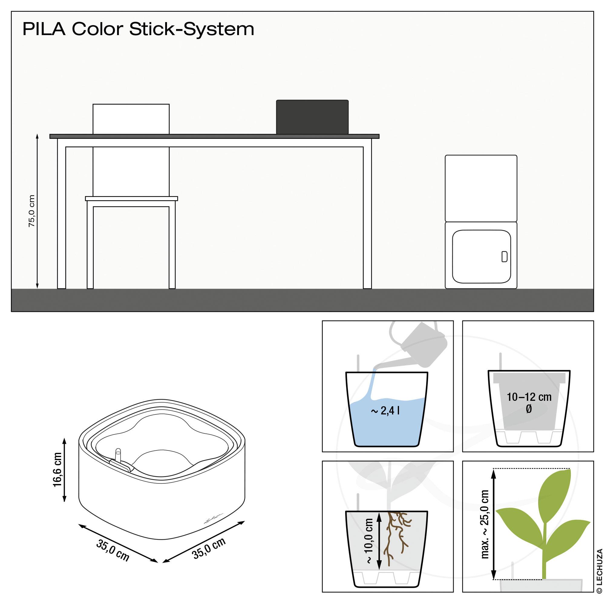 Lechuza Pflanzschale Pila Color Stick petrolblau Kunststoff