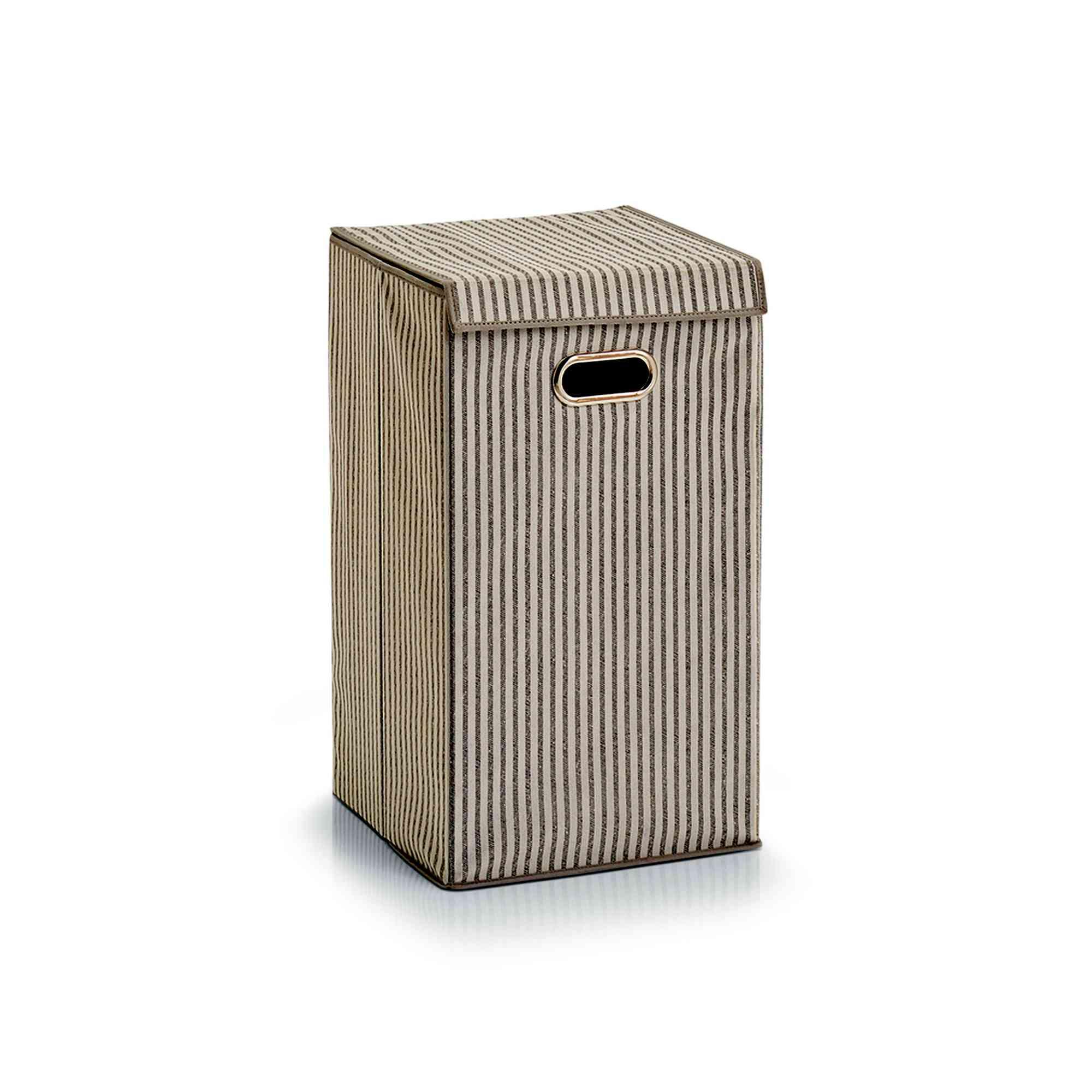 Zeller Wäschesammler Stripes Vlies beige 32x32x57cm 14653