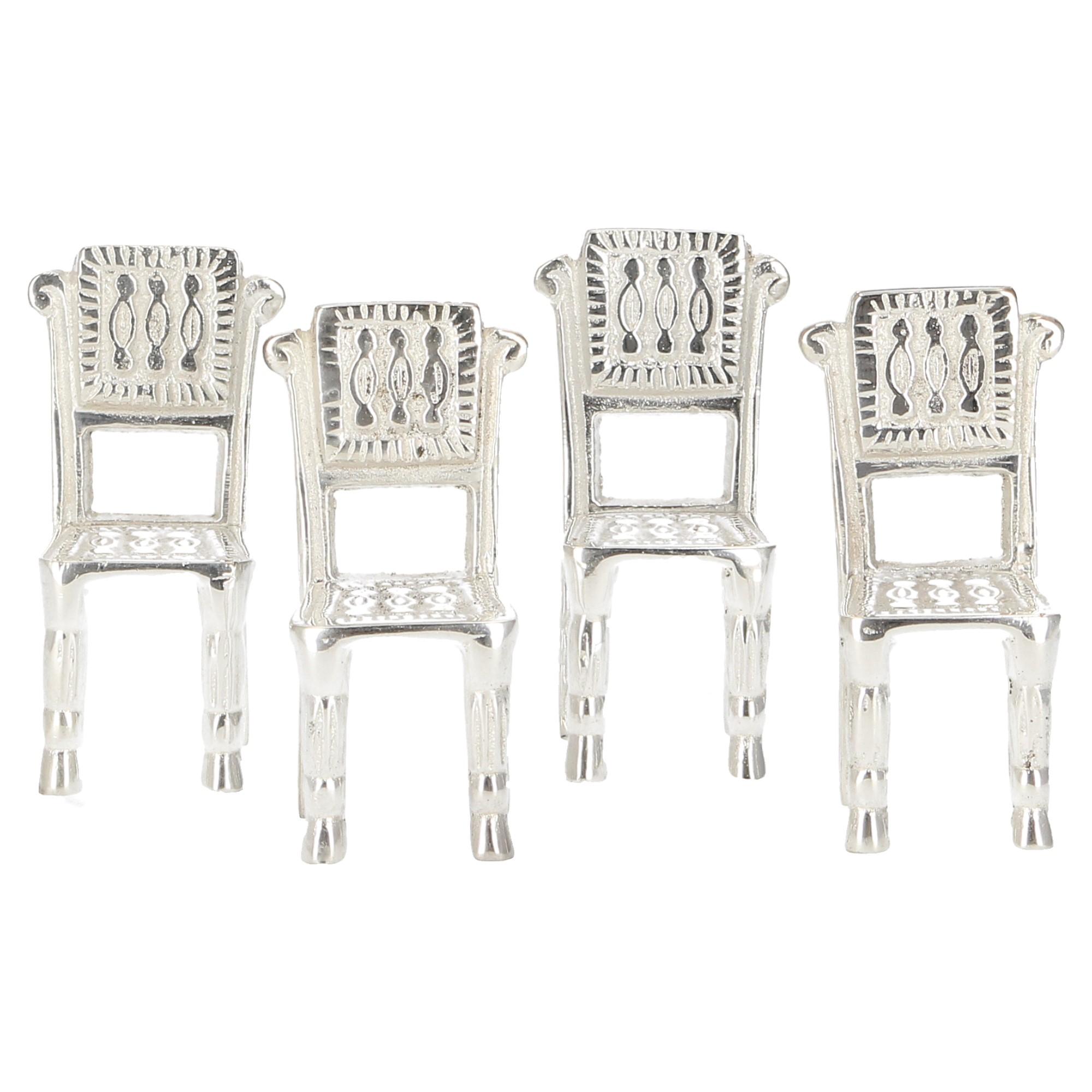 Hoff-Interieur Kartenhalter versilbert Stühle, 4er Set, 9704 Hoff-Interieur Kartenhalter versilbert Stühle, 4er Set, 9704