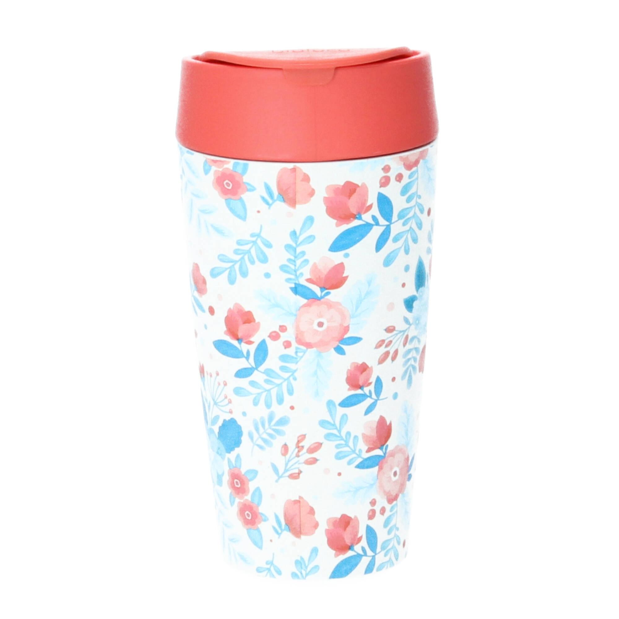 chic.mic Thermobecher Bioloco plant deluxe cup 420 ml red and blue flowers chic.mic Thermobecher Bioloco plant deluxe cup 420 ml red and blue flowers