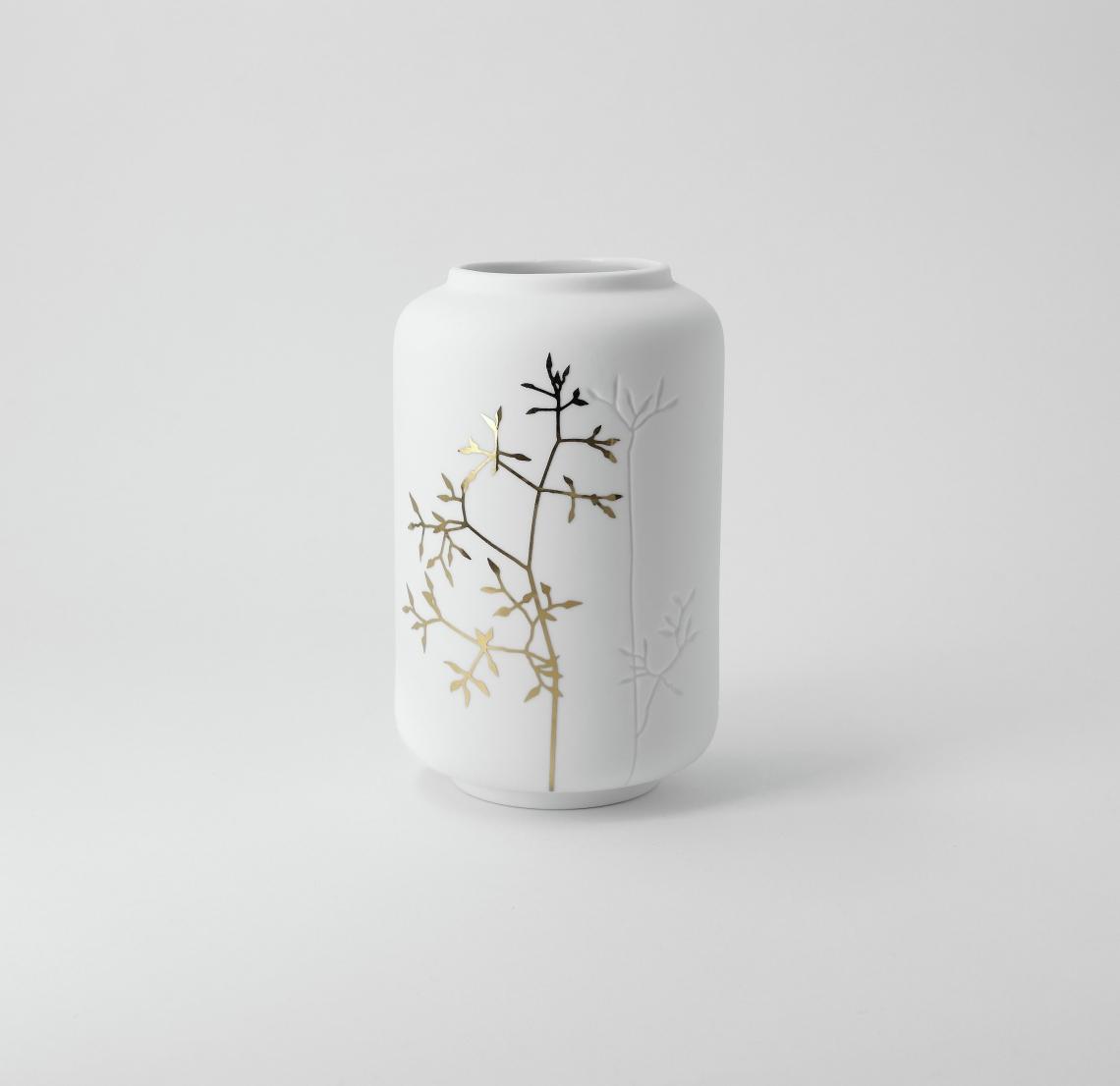 räder Vase Goldzweig Porzellan weiß 0017710