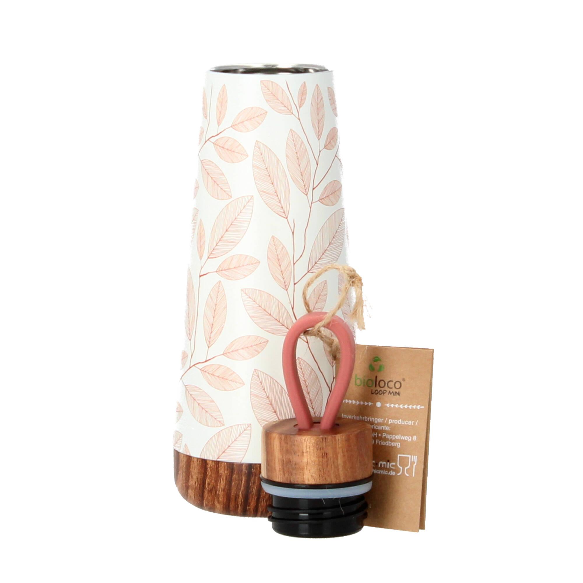 chic.mic Trinkflasche bioloco loop mini terracotta leaves 