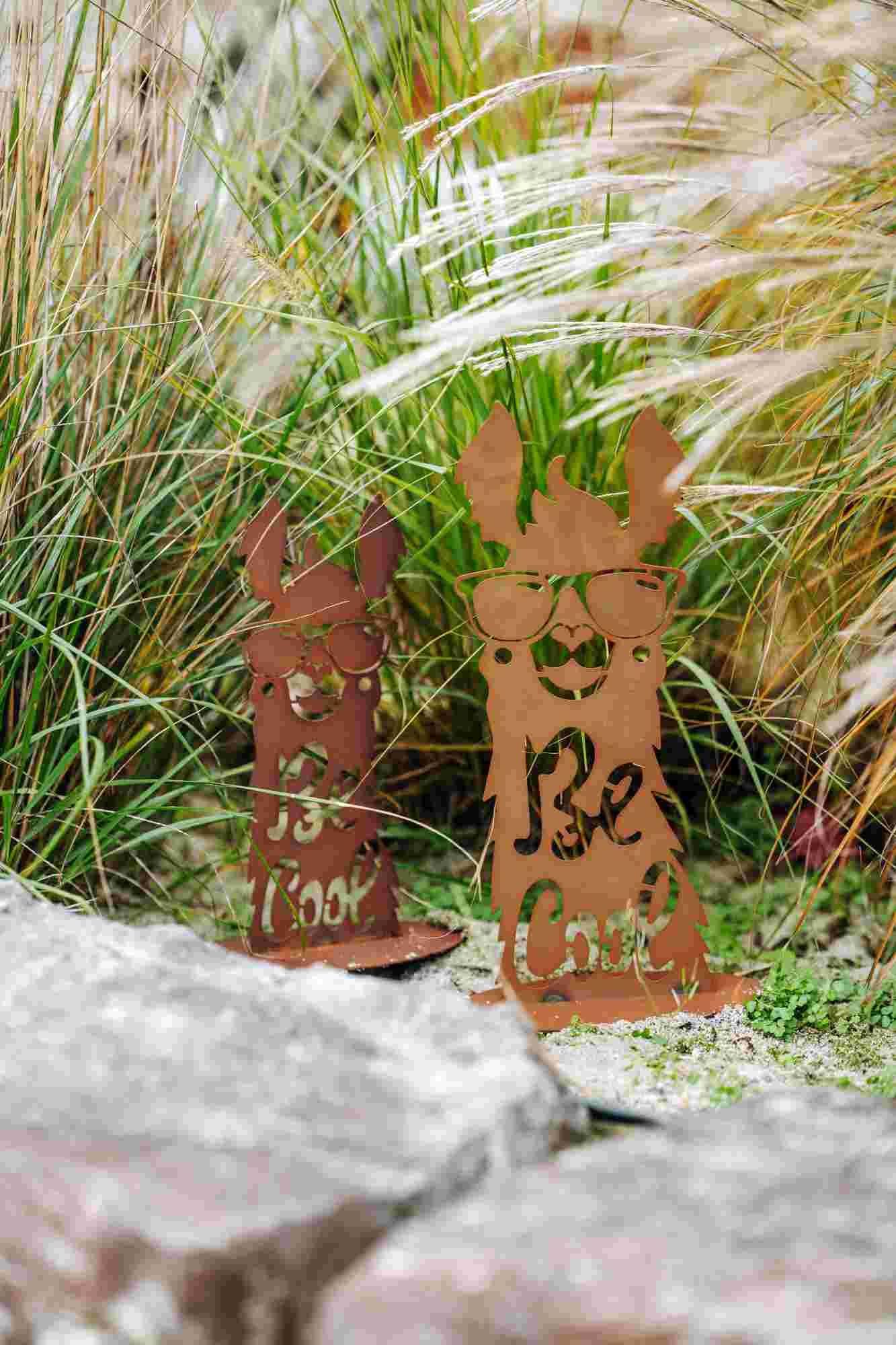 Ferrum Gartendeko Lama Be Cool 39x15cm Edelrost 5-0580