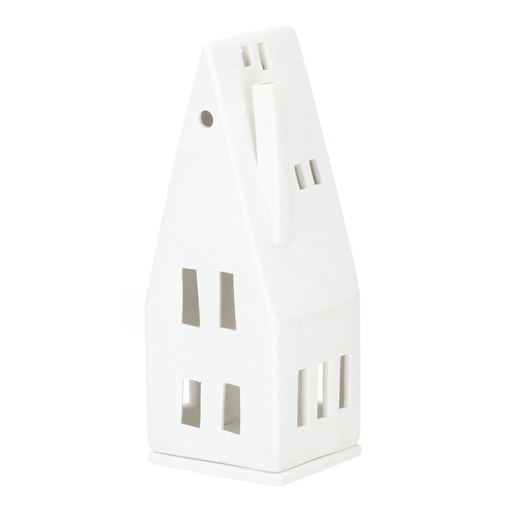 Räder Teelichthalter Lichthaus Spitzdach 20cm weiß 0010847 Räder Teelichthalter Lichthaus Spitzdach 20cm weiß 0010847
