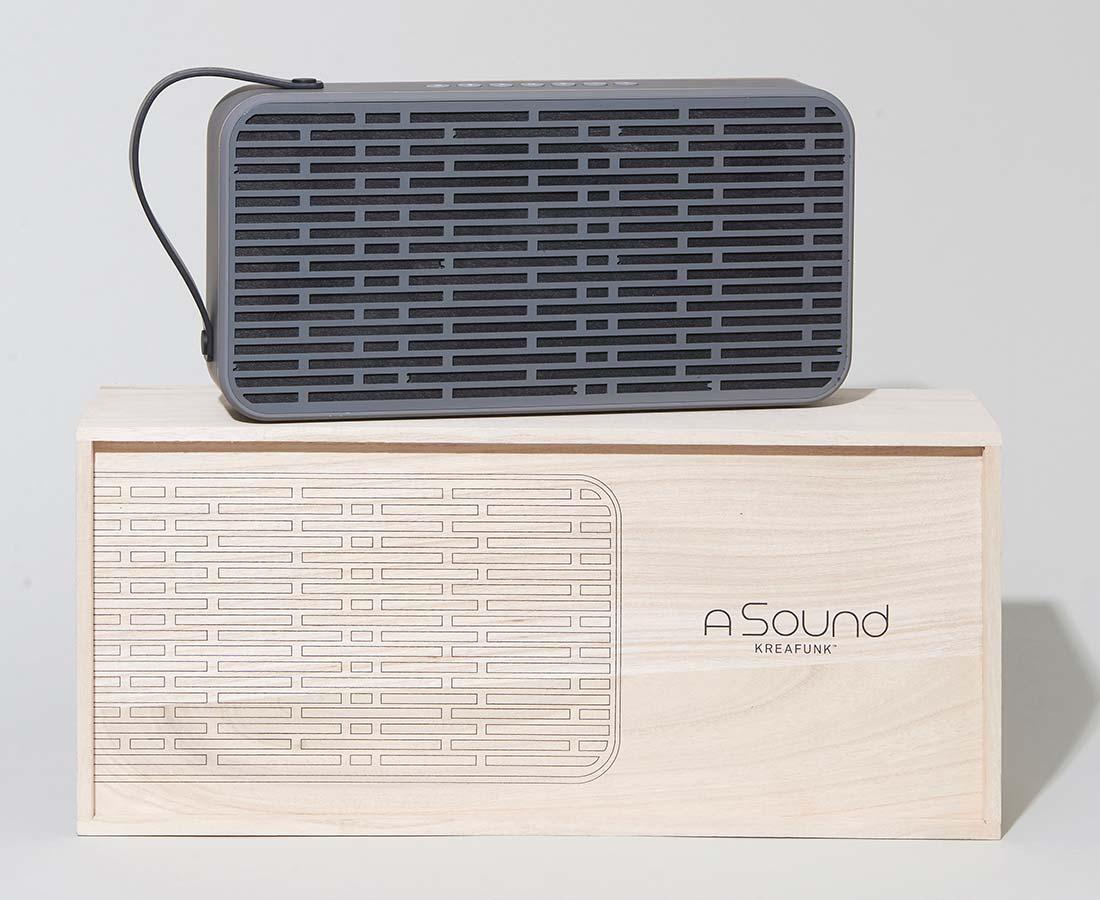 Kreafunk aSOUND Bluetooth-Lautsprecher grau