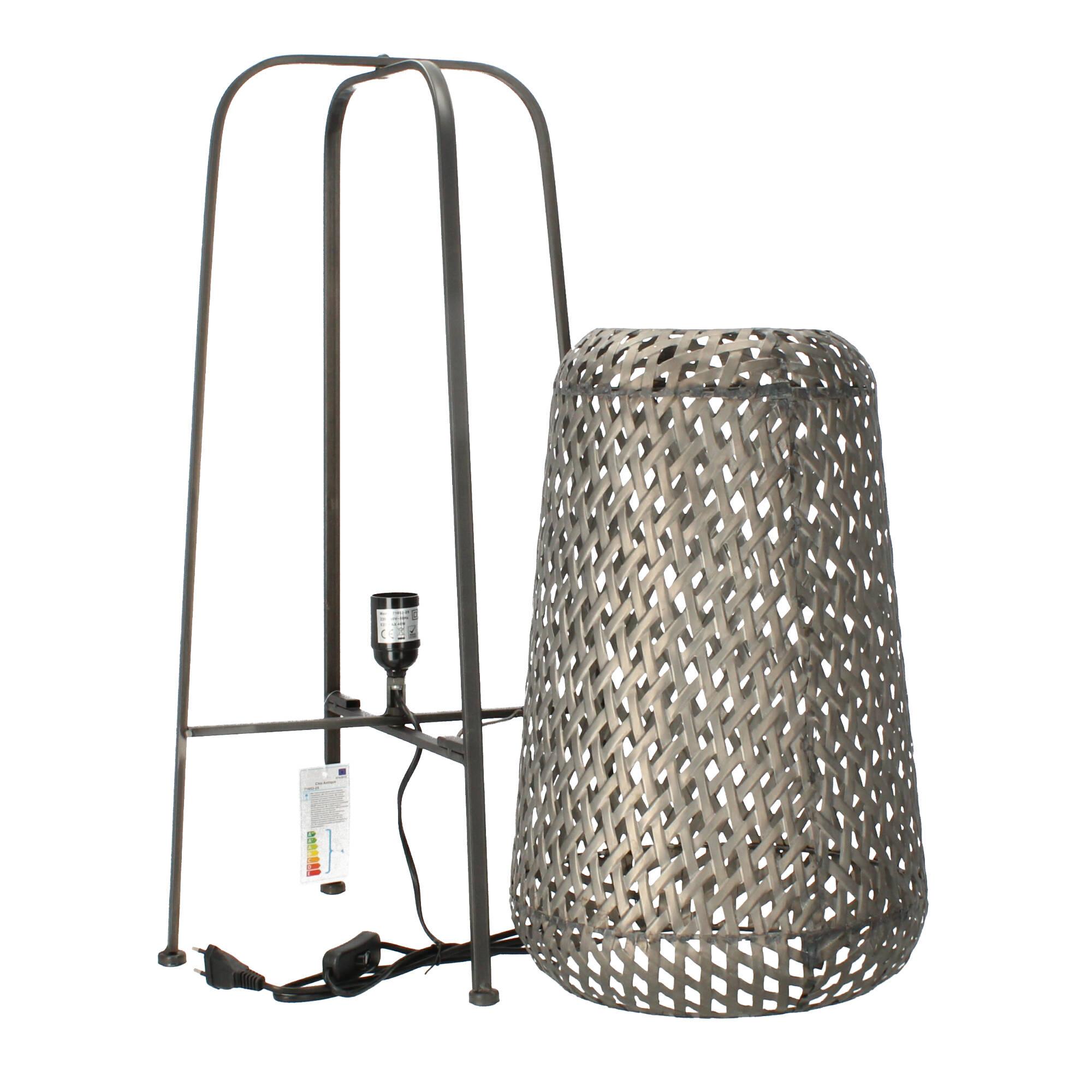 Chic Antique Lampe mit Flechtmuster 67 cm antique kohle