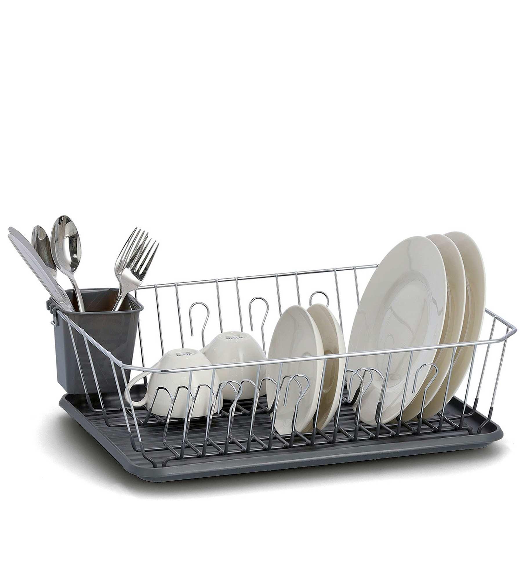 Zeller Geschirrabtropfständer Metall/Kunststoff grau 27268