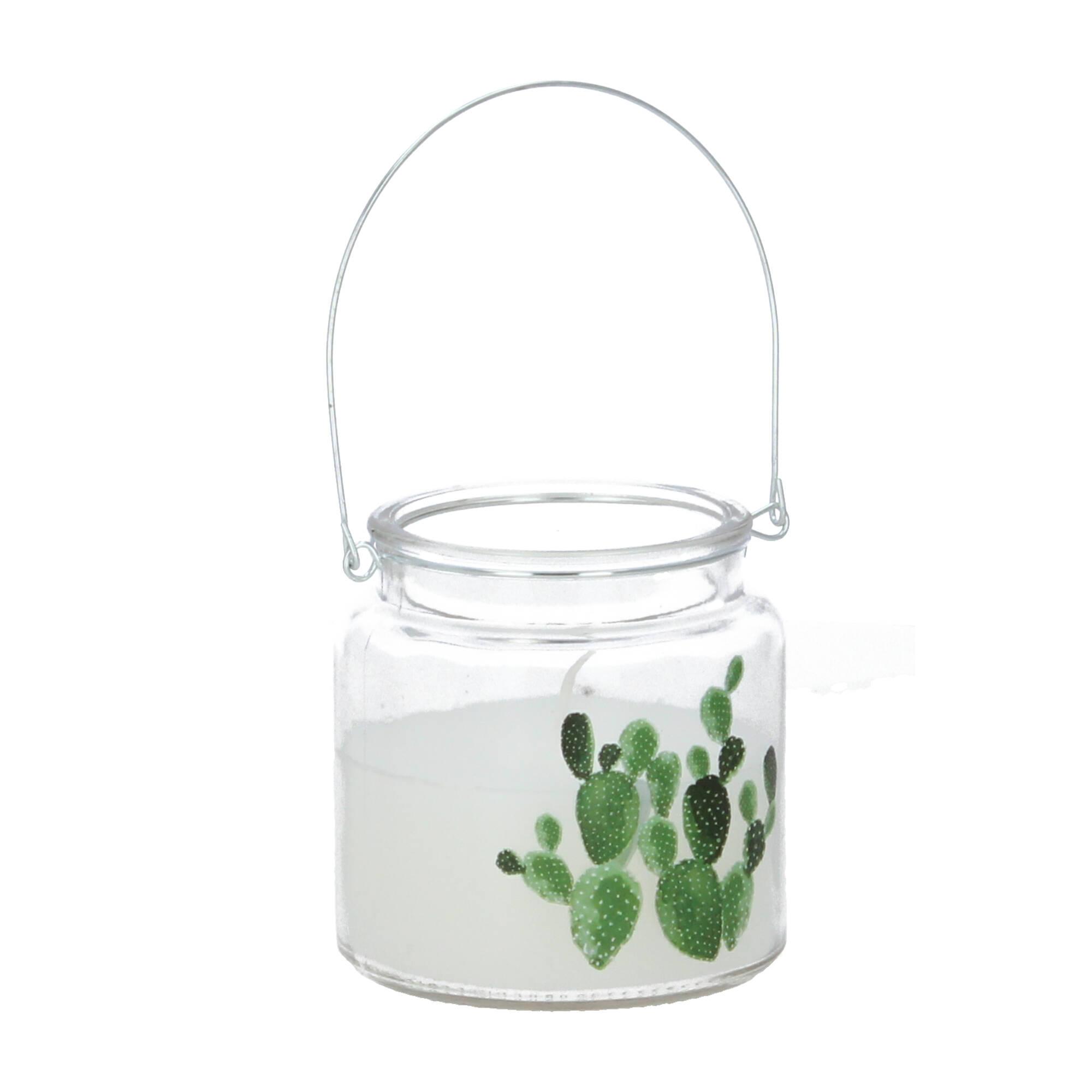 Villa Collection Kerze im Glas mit Kaktus Motiv