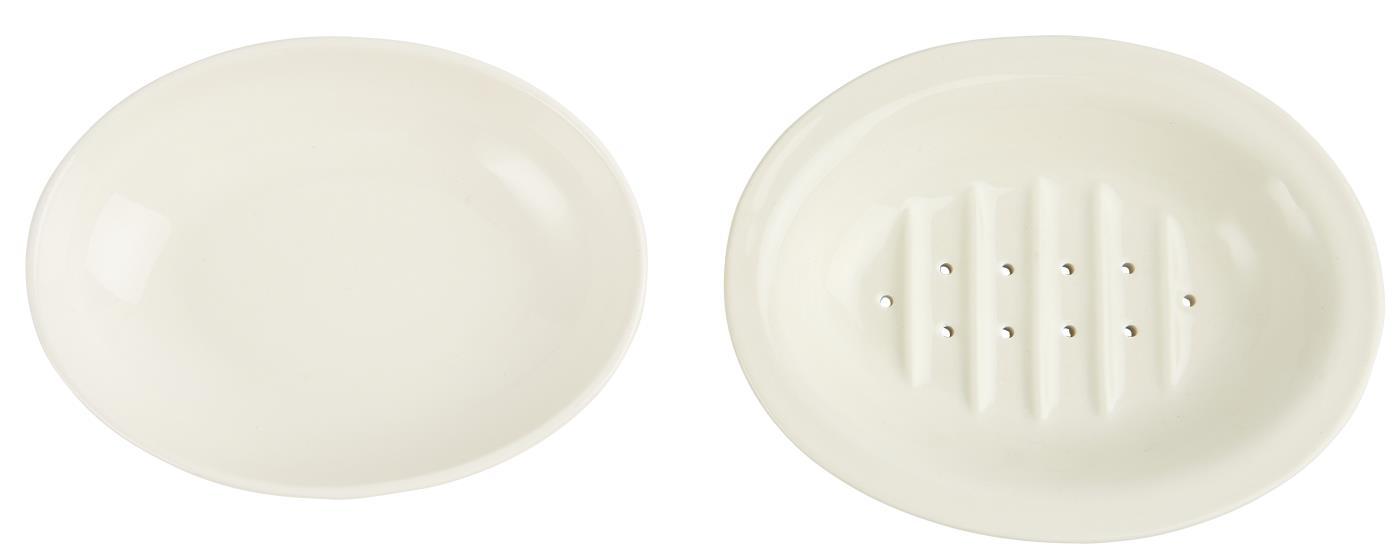 IB Laursen Seifenschale 2-teilig Butter Cream Keramik weiß 1970-11 IB Laursen Seifenschale 2-teilig Butter Cream Keramik weiß 1970-11