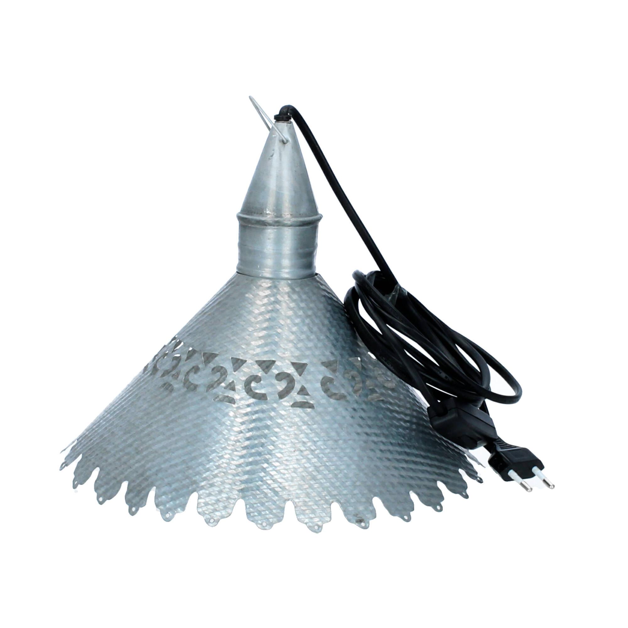 Hoff Lampe Metall Schirmlampe Deckenlampe geriffelt