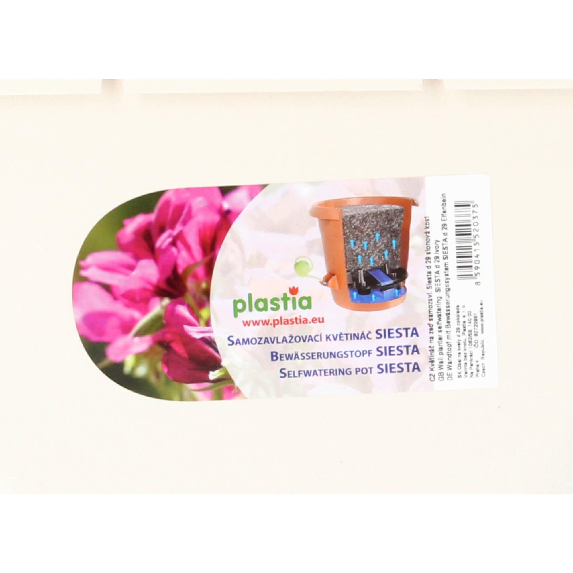 Plastia Blumentopf Siesta Wandmontage weiß Wasserspeicher
