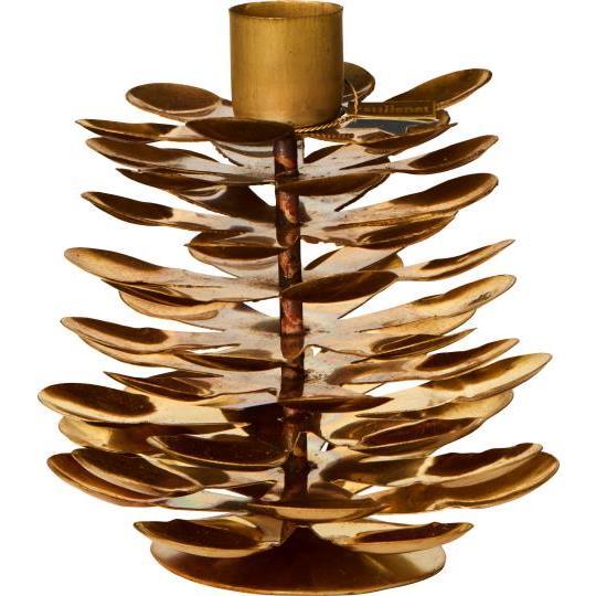 IB Laursen Kerzenhalter Stillenat Zapfen Gloria gold 2,2cm Kerze 57317-17