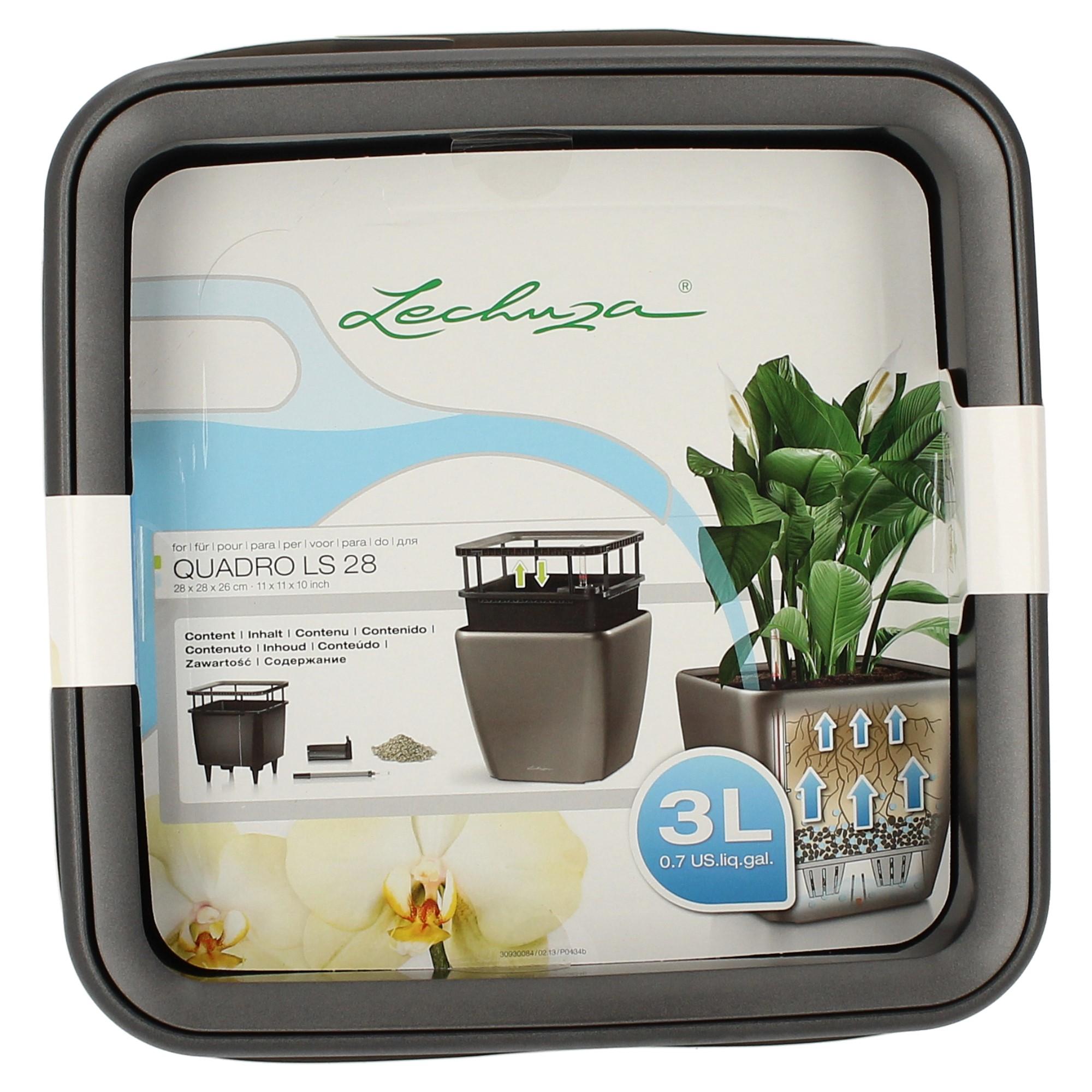 Lechuza Blumentopf groß Quadro LS 28 anthrazit metallic Lechuza Blumentopf groß Quadro LS 28 anthrazit metallic