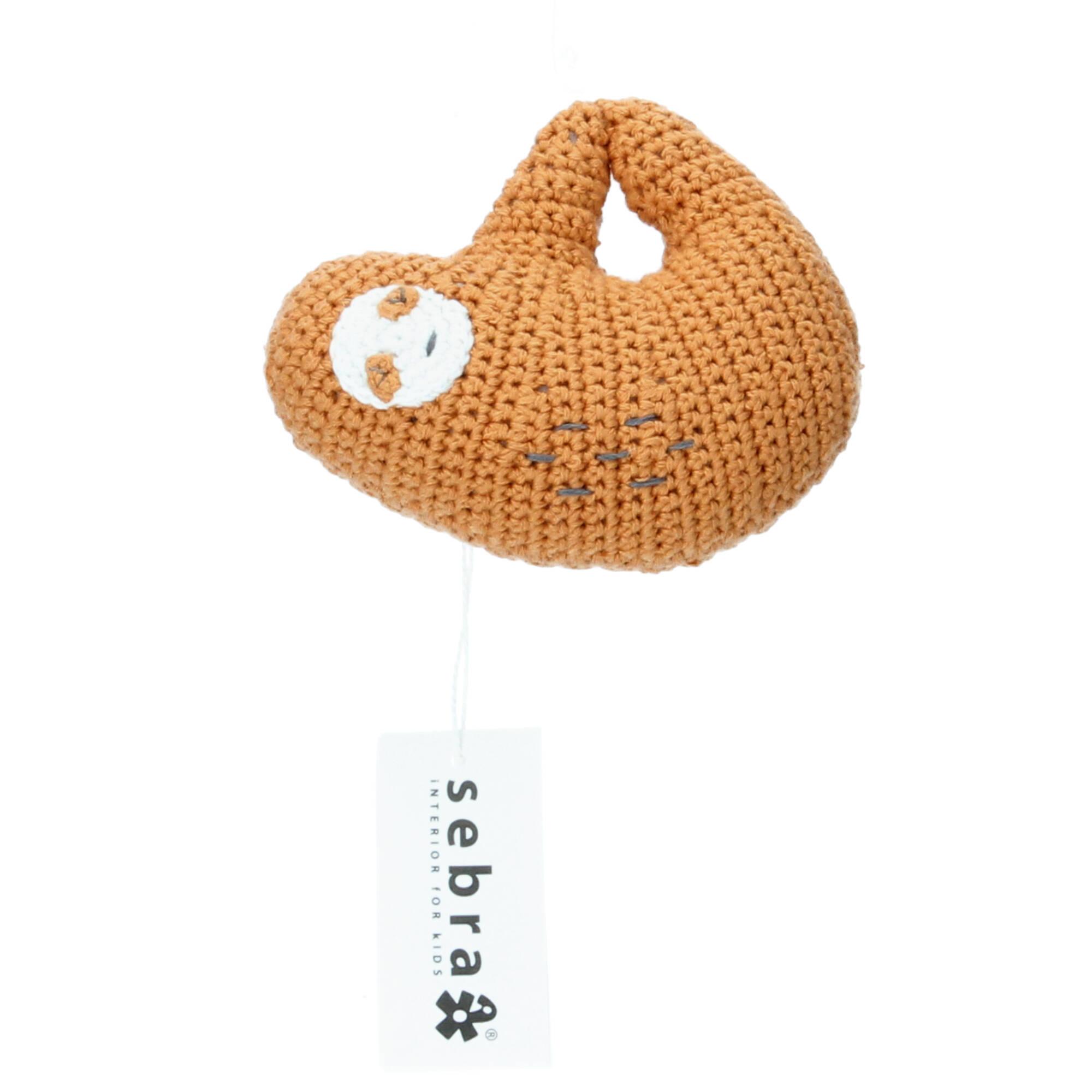 Sebra Baby Spielzeug Rassel gehäkelt Lacey das Faultier tawny brown