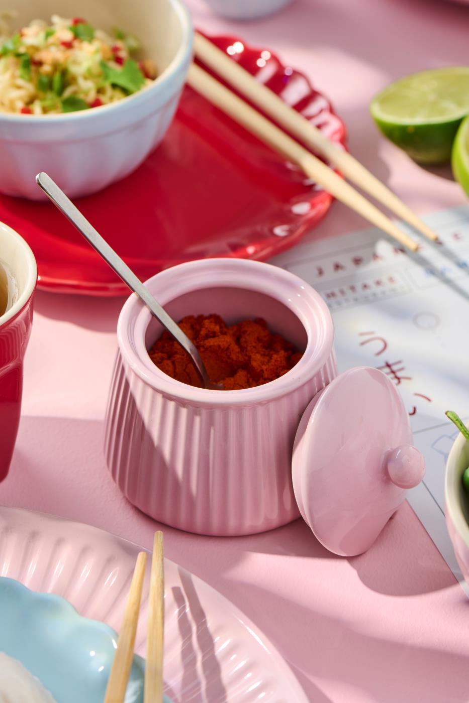 IB Laursen Zuckerdose Mynte Englih Rose Steingut 2028-07