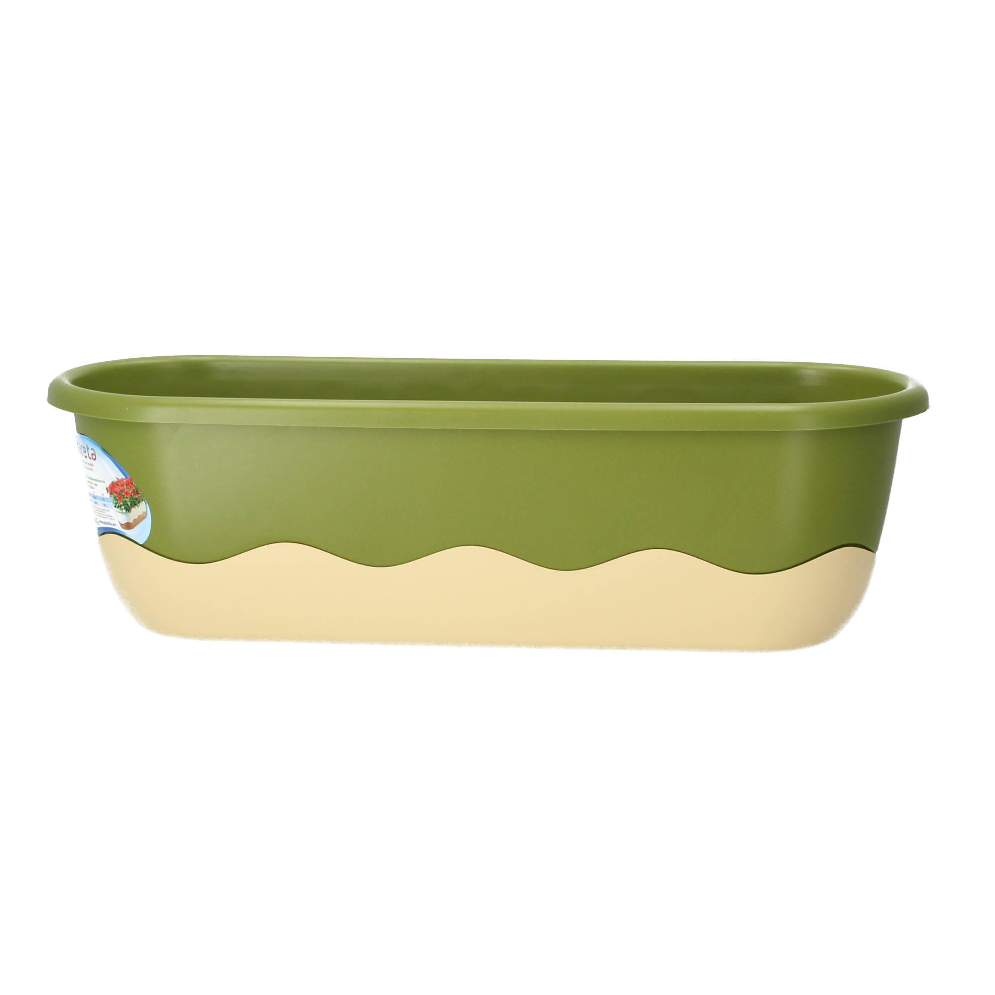 Plastia Blumenkasten Mareta 60cm grün elfenbein Wasserspeicher Plastia Blumenkasten Mareta 60cm grün elfenbein Wasserspeicher