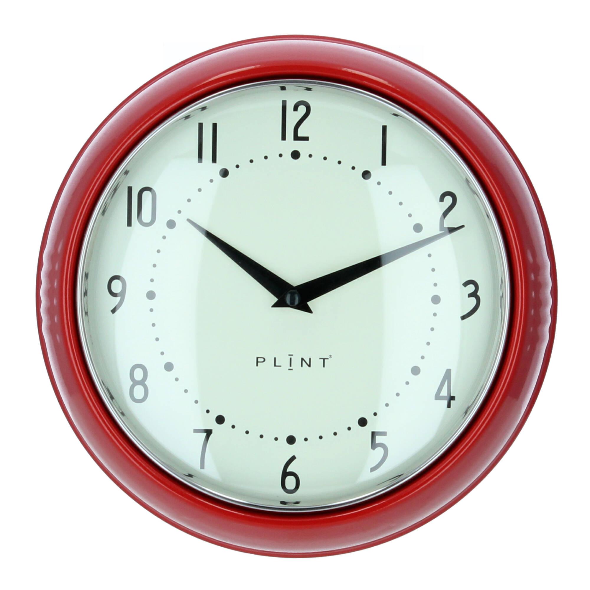 Plint Wanduhr Küchenuhr Retro red rot