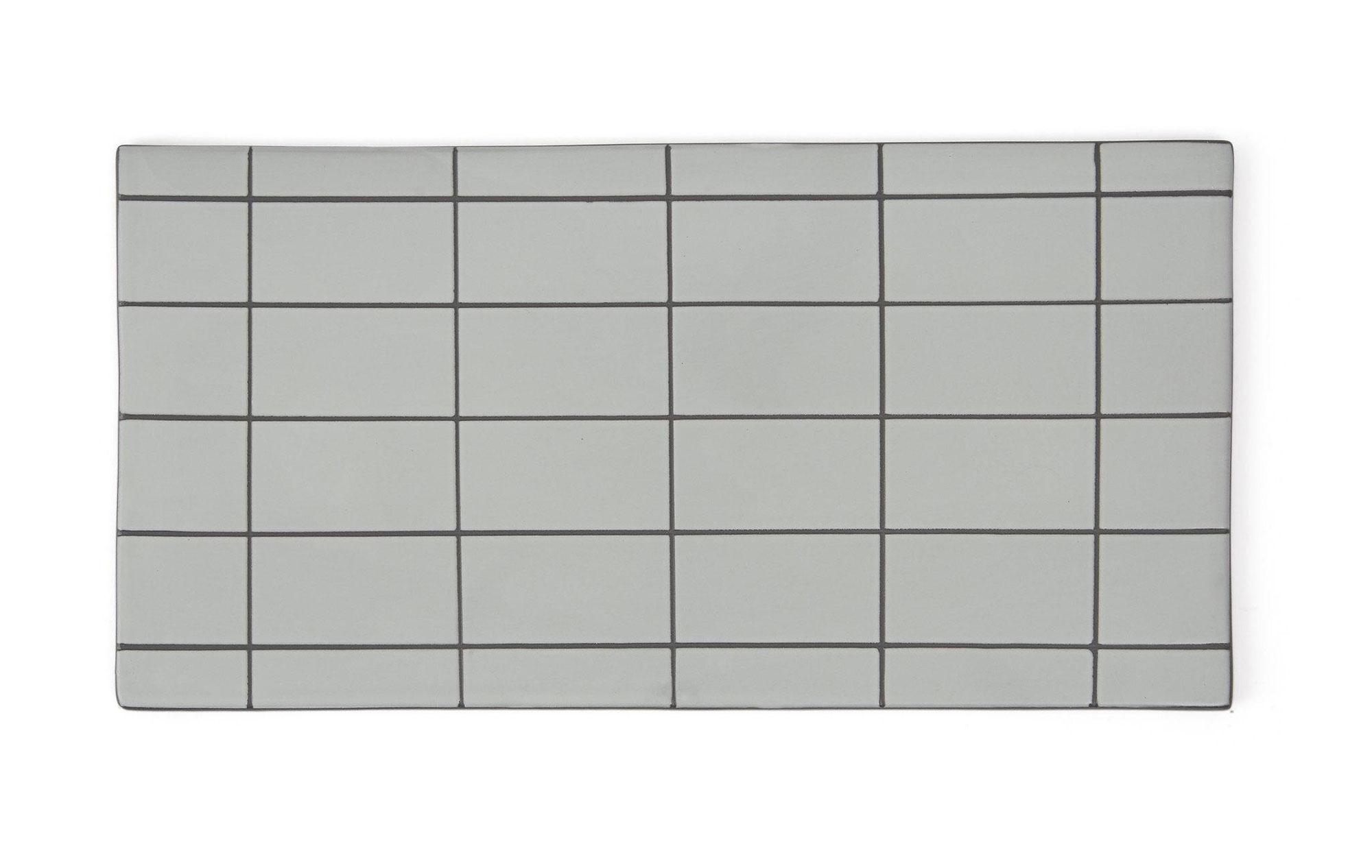 OYOY Suki Board Square Tablett 32x16 cm Steingut grau