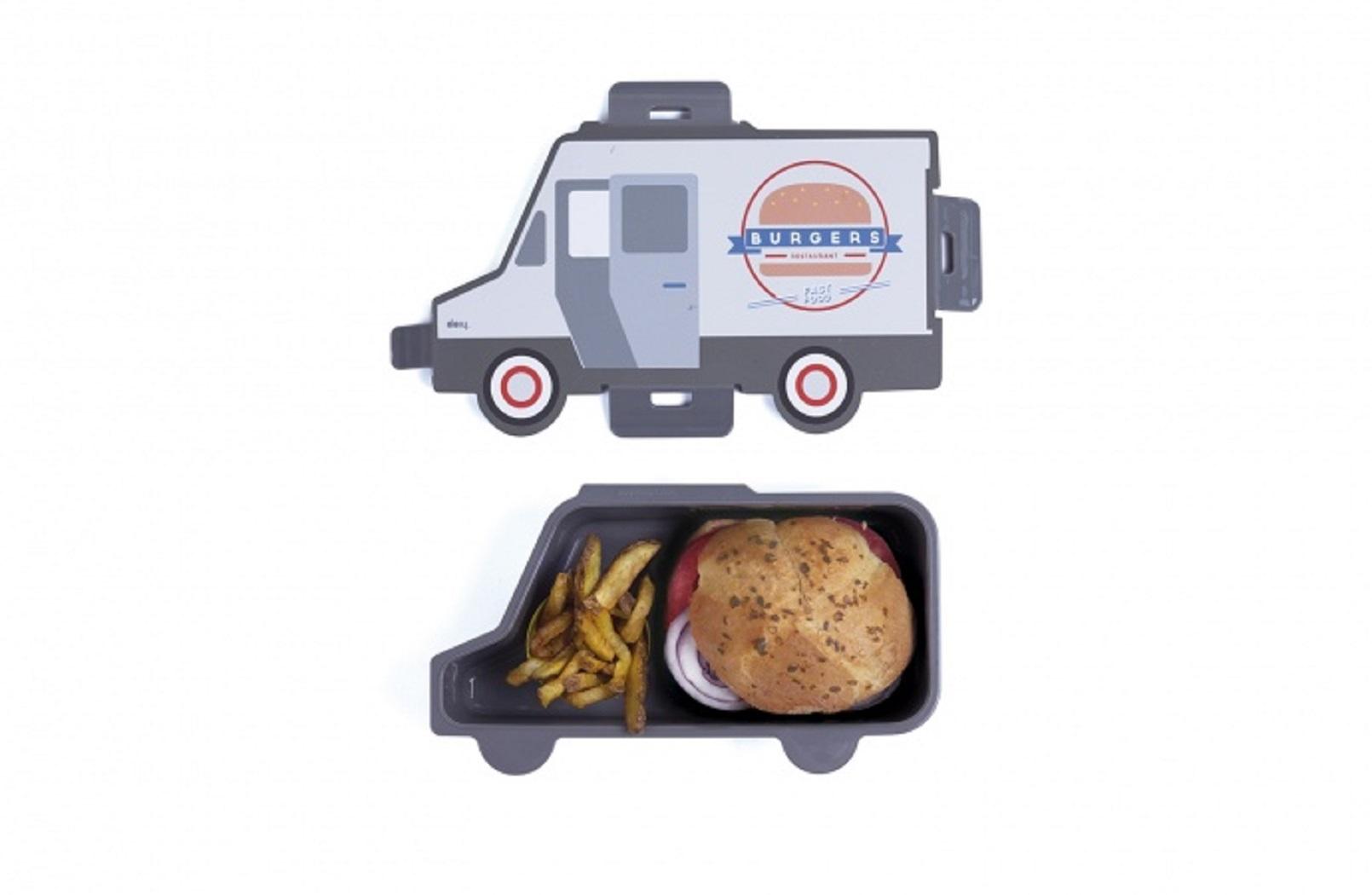 Doiy Lunchbox Burger Truck Grau Frühstücksbox, DYFOODTBU